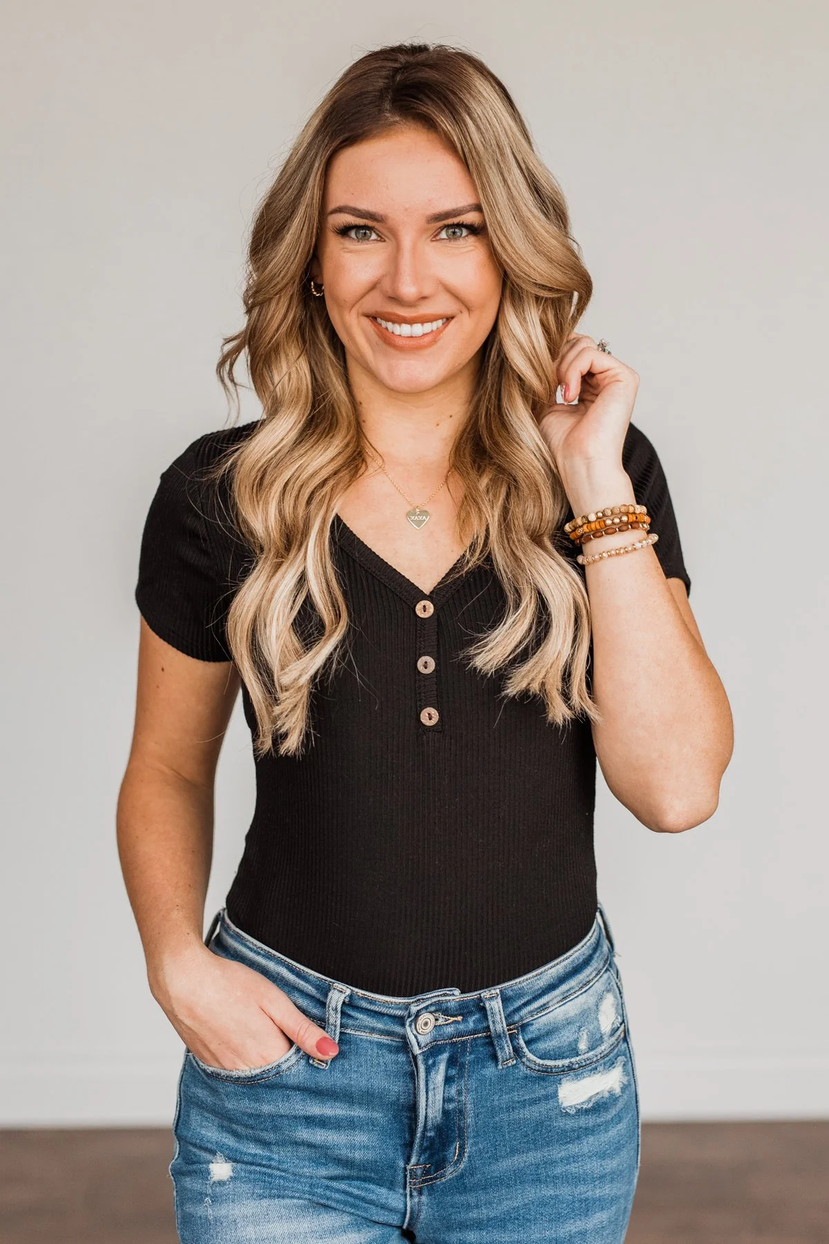 Sizzling Beauty Short Sleeve Bodysuit- Black - Image 3