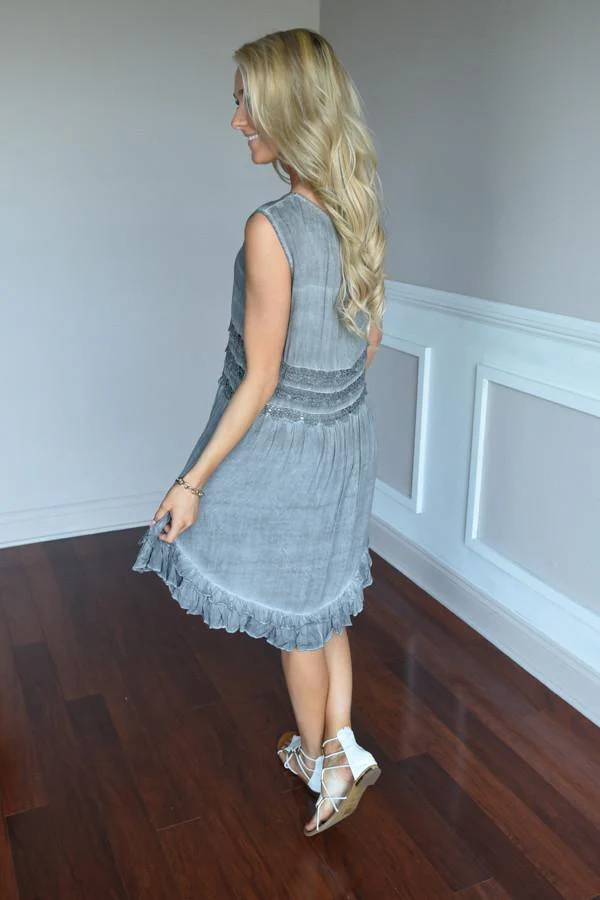 Slate Faded Boho Dress - Image 6