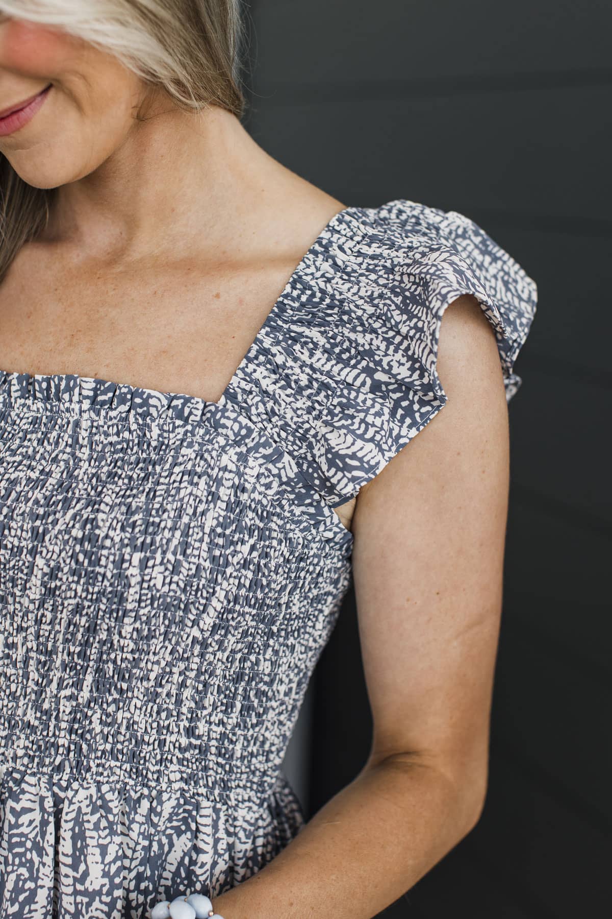 Slow Dancing Tonight Smocked Maxi Dress- Slate Blue - Image 9