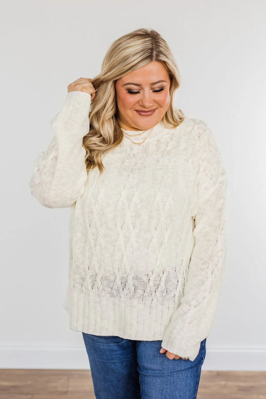 Smile For Me Knit Sweater- Ivory - Image 11