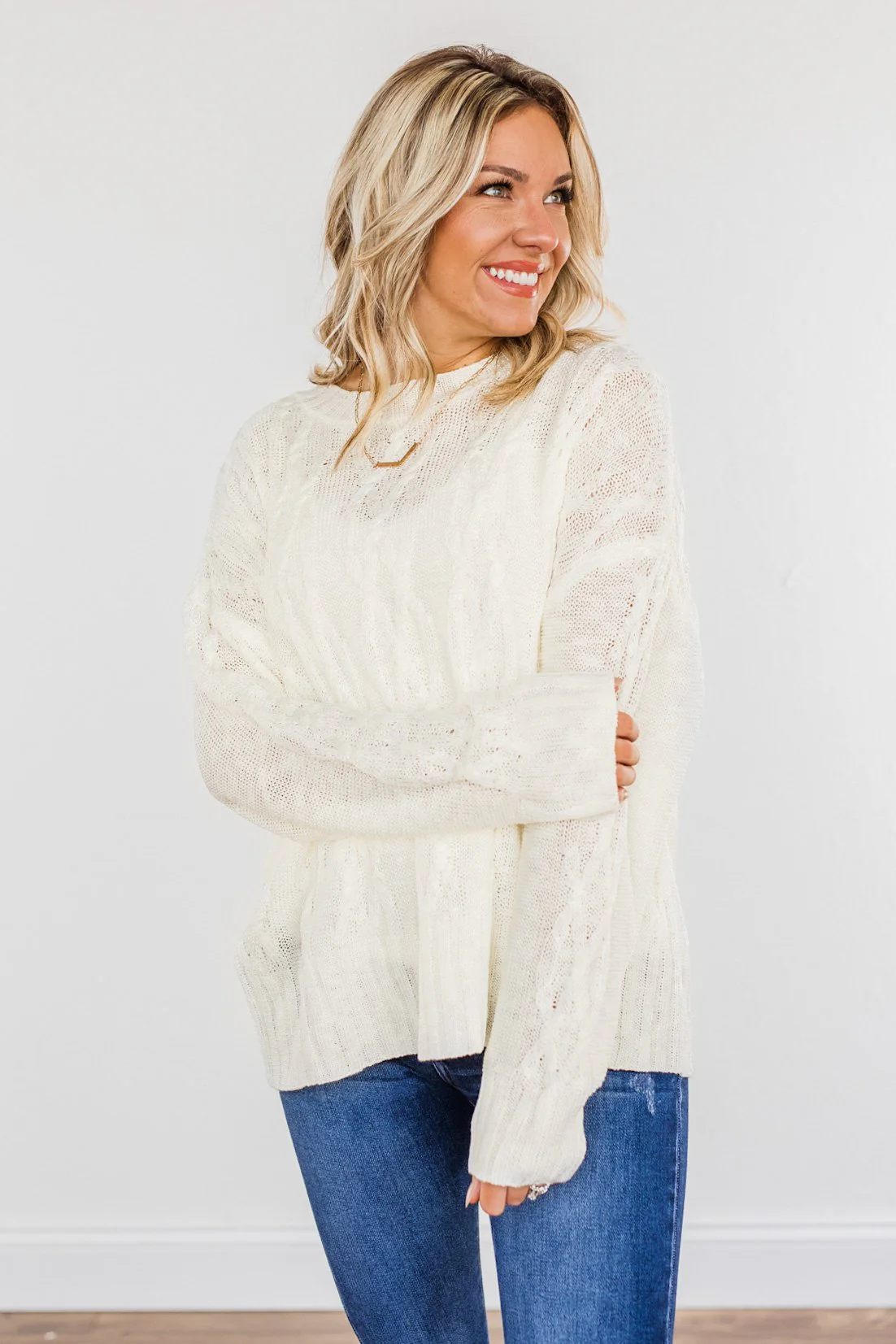 Smile For Me Knit Sweater- Ivory - Image 5
