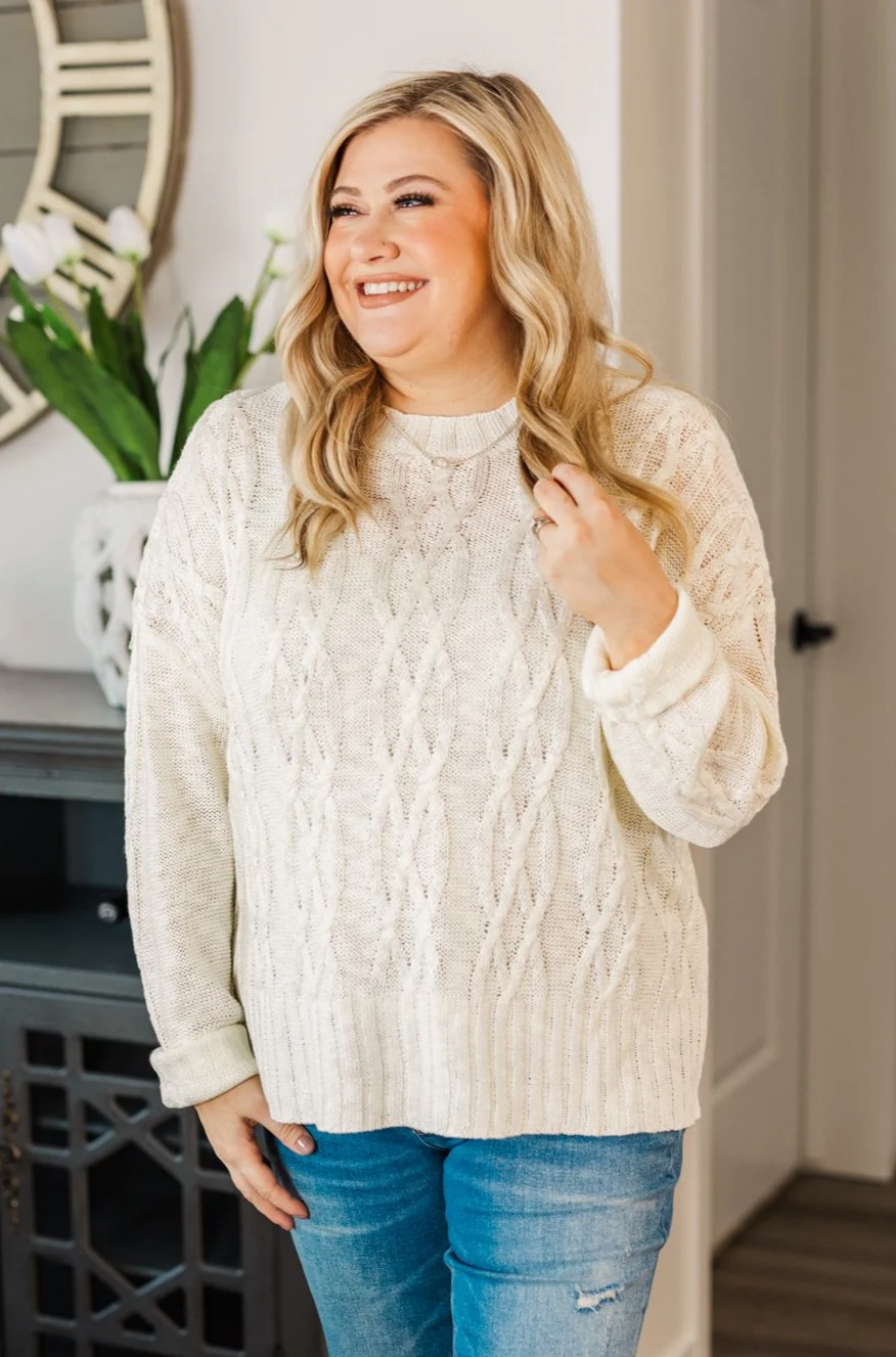 Smile For Me Knit Sweater- Ivory - Image 6