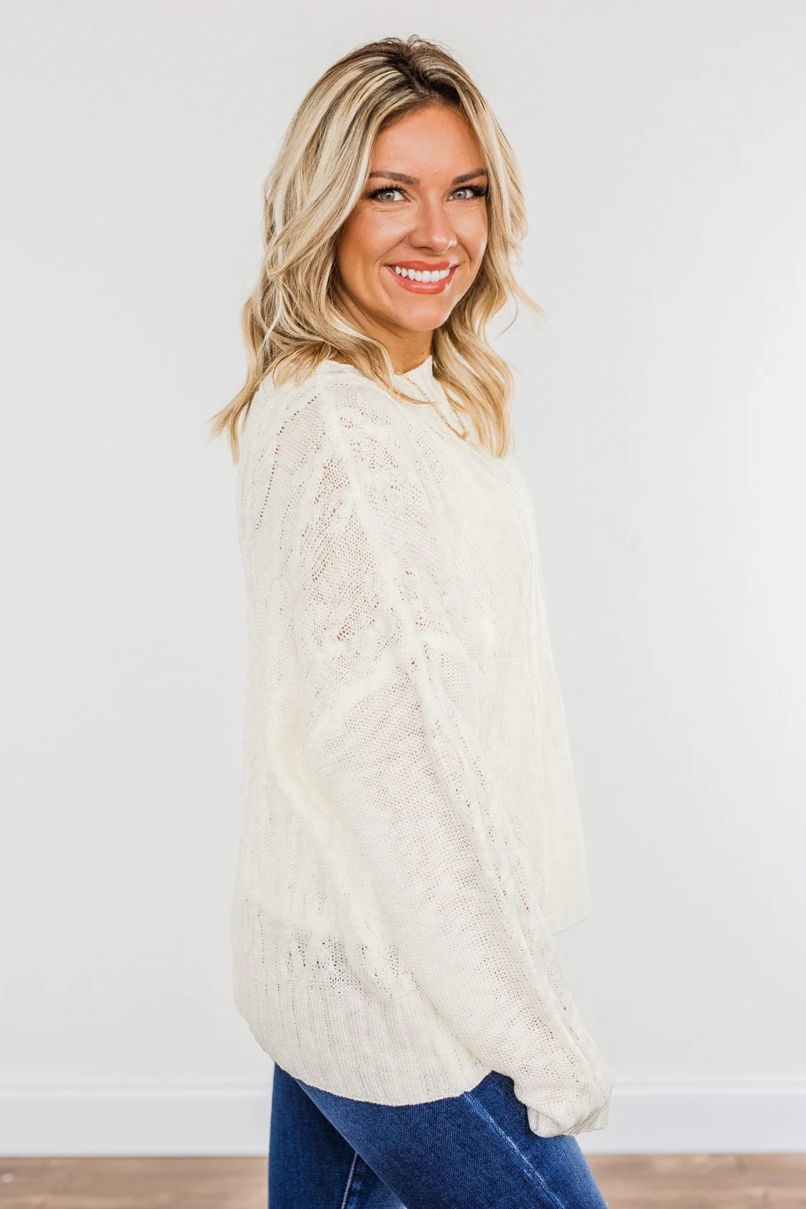 Smile For Me Knit Sweater- Ivory - Image 8