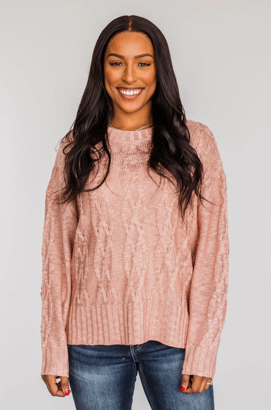 Smile For Me Knit Sweater- Pink - Image 3