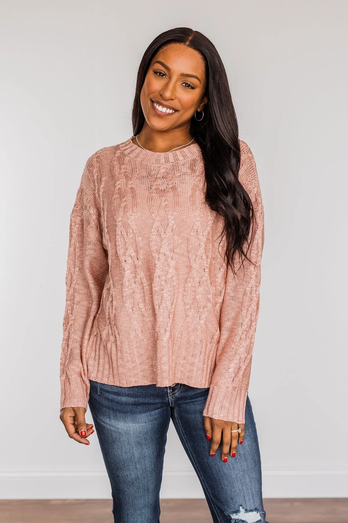 Smile For Me Knit Sweater- Pink - Image 6