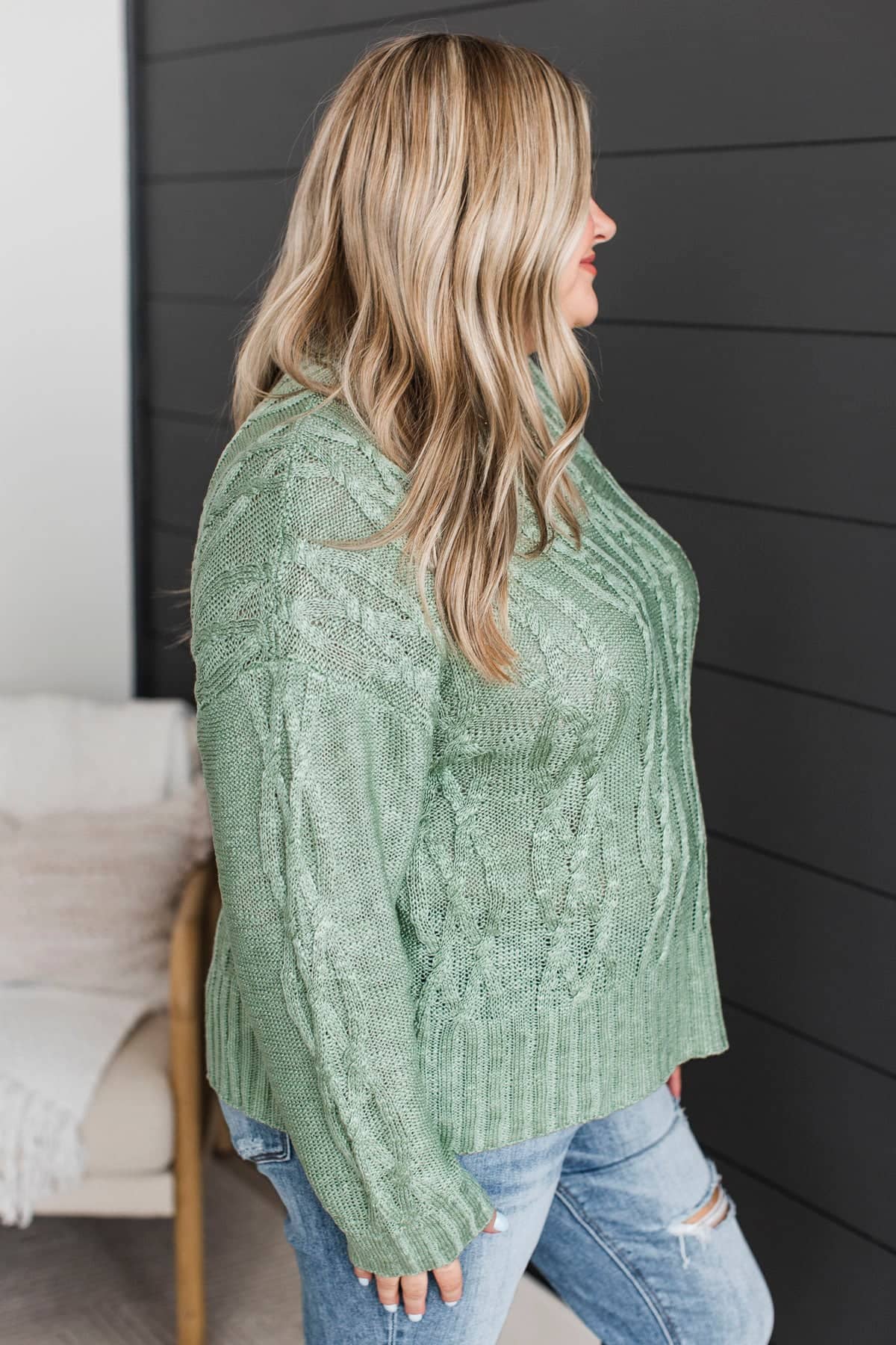 Smile For Me Knit Sweater- Sage - Image 6
