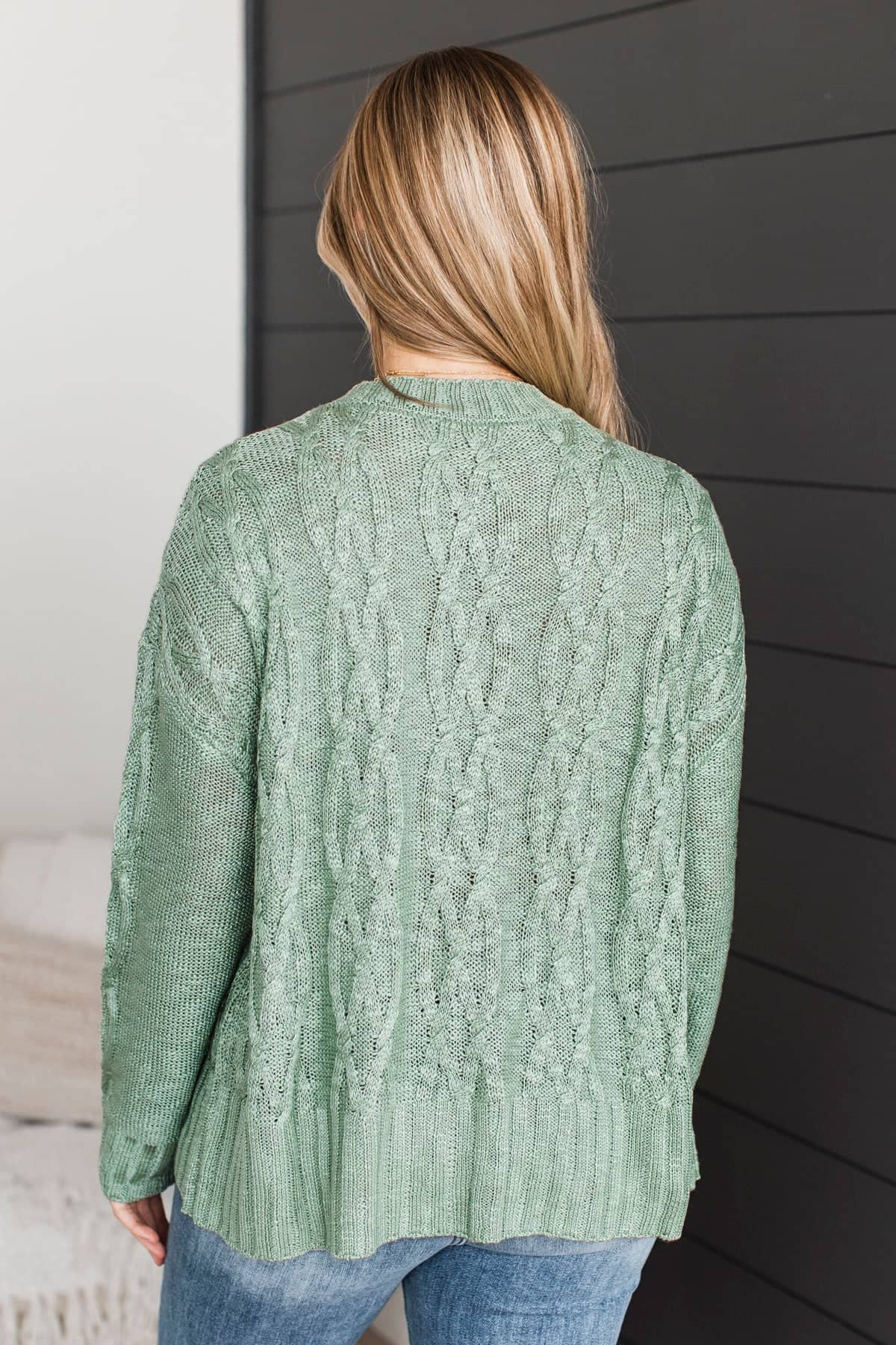 Smile For Me Knit Sweater- Sage - Image 7