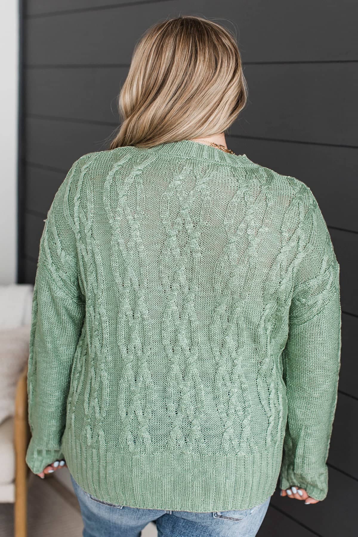 Smile For Me Knit Sweater- Sage - Image 8