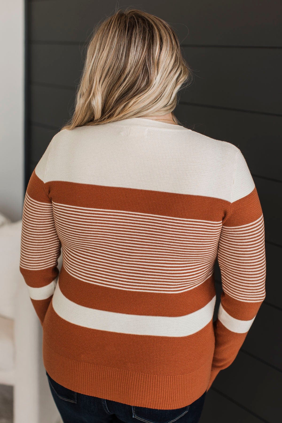 Smitten With You Color Block Sweater- Copper - Image 11