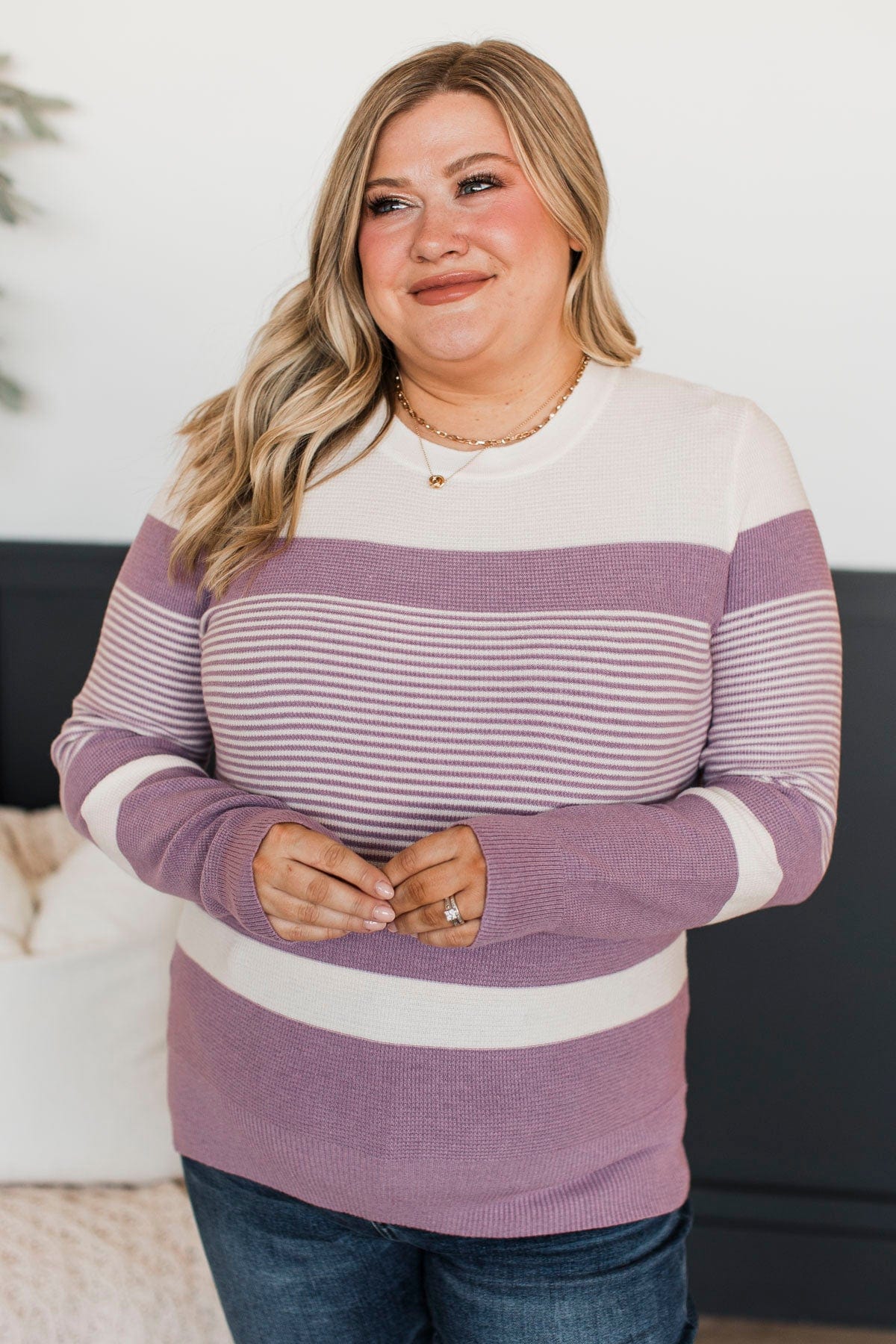 Smitten With You Color Block Sweater- Lavender - Image 2