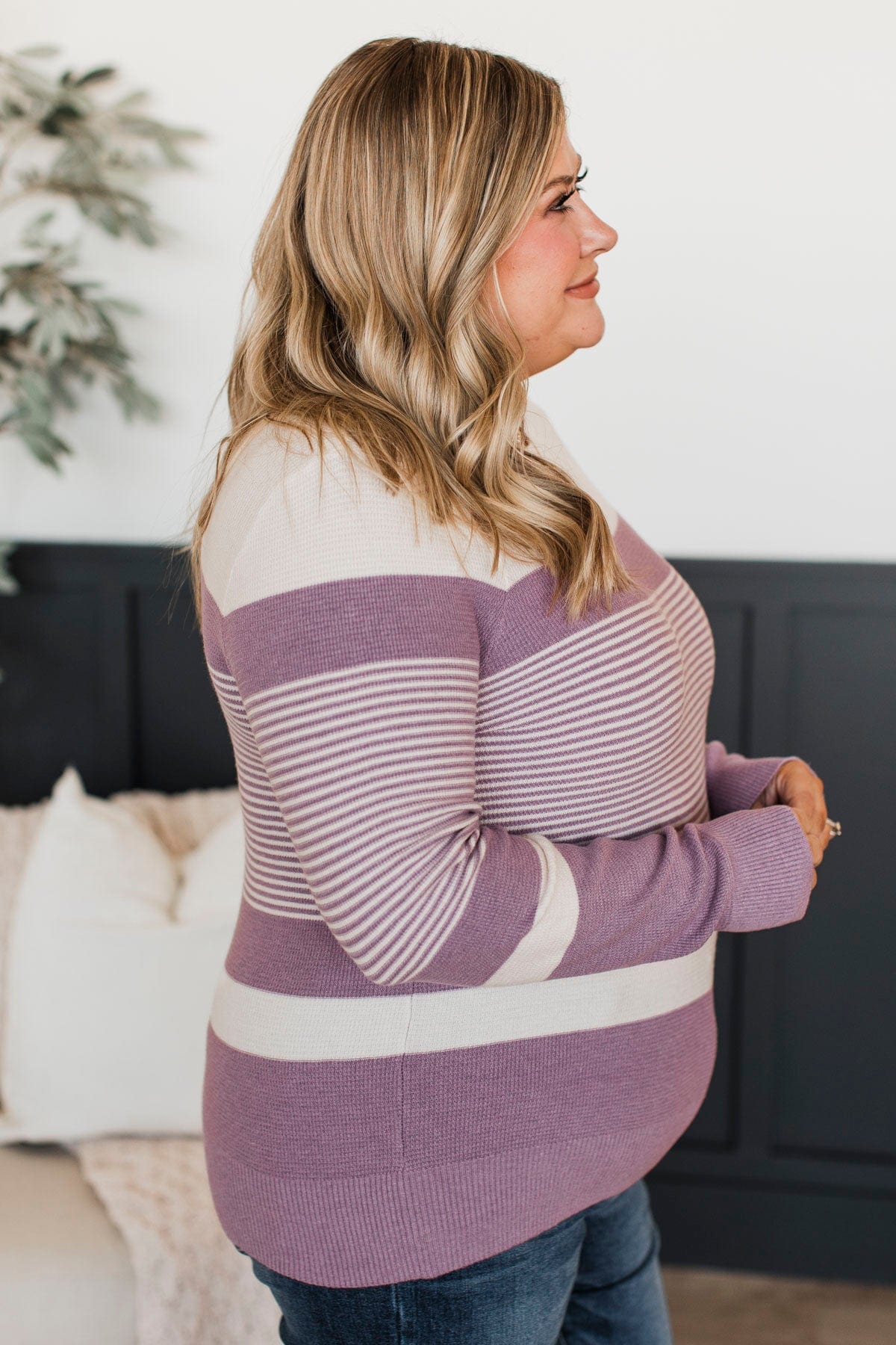 Smitten With You Color Block Sweater- Lavender - Image 6