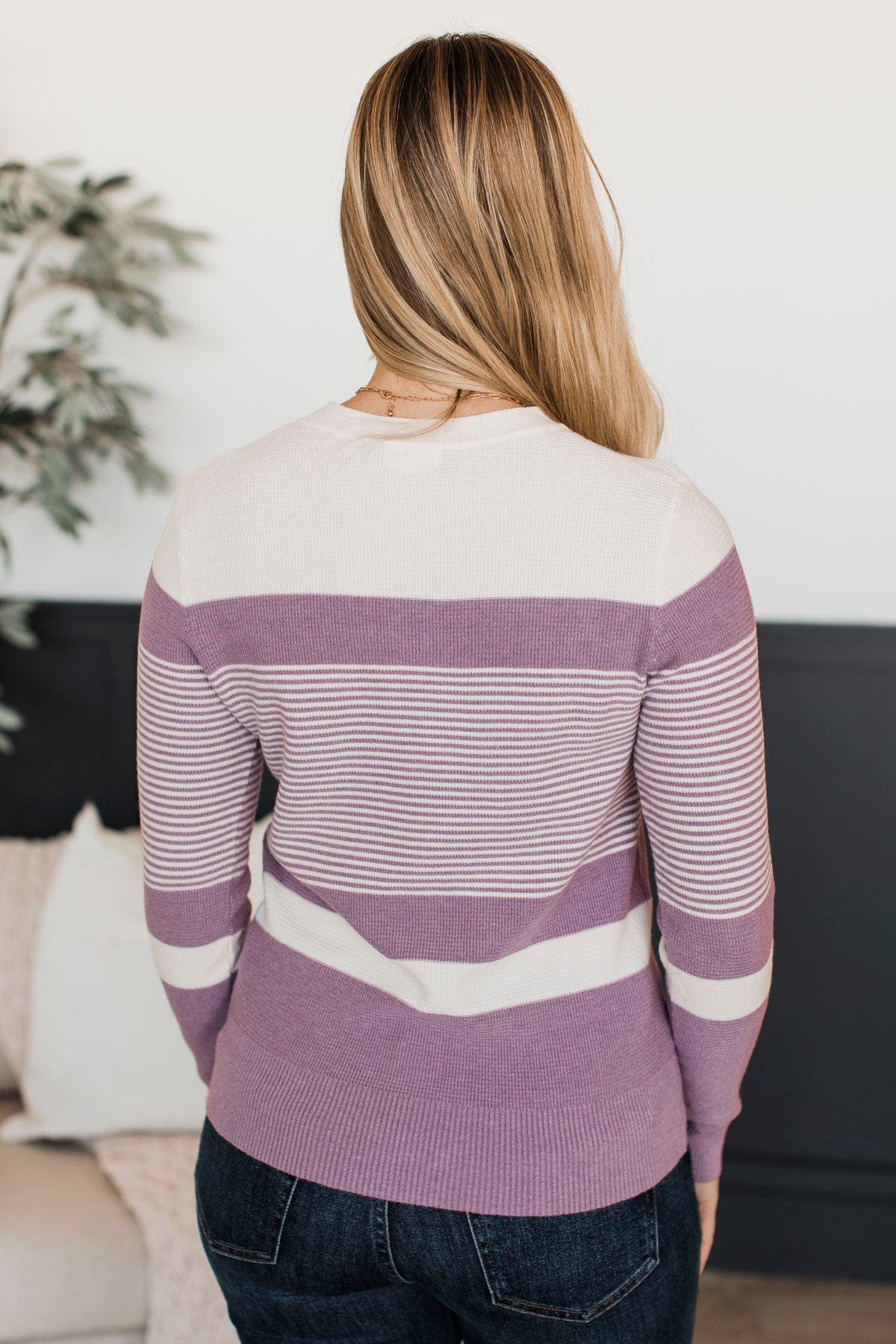 Smitten With You Color Block Sweater- Lavender - Image 7
