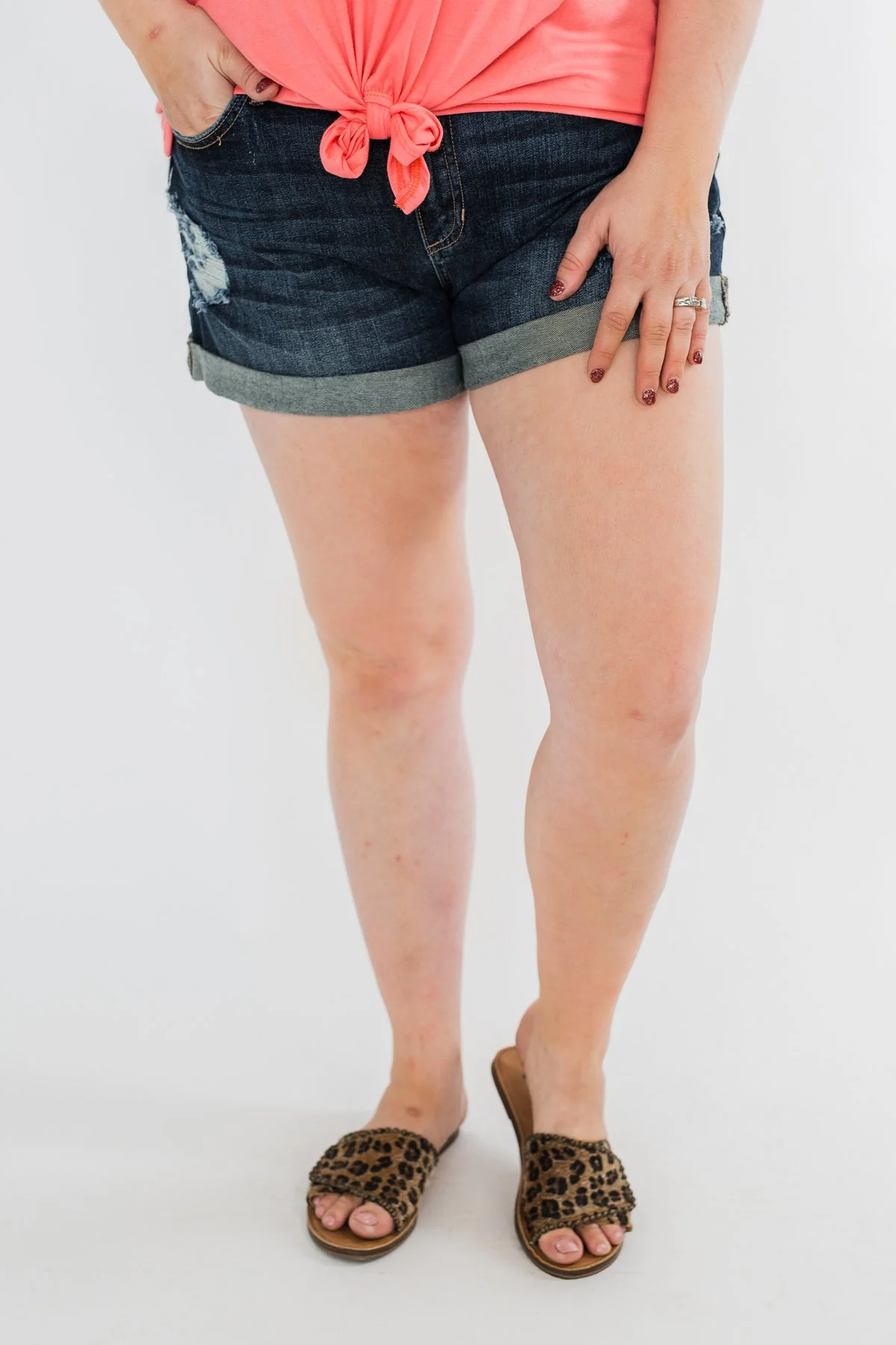 Sneak Peek Distressed Shorts- Emery Wash - Image 2