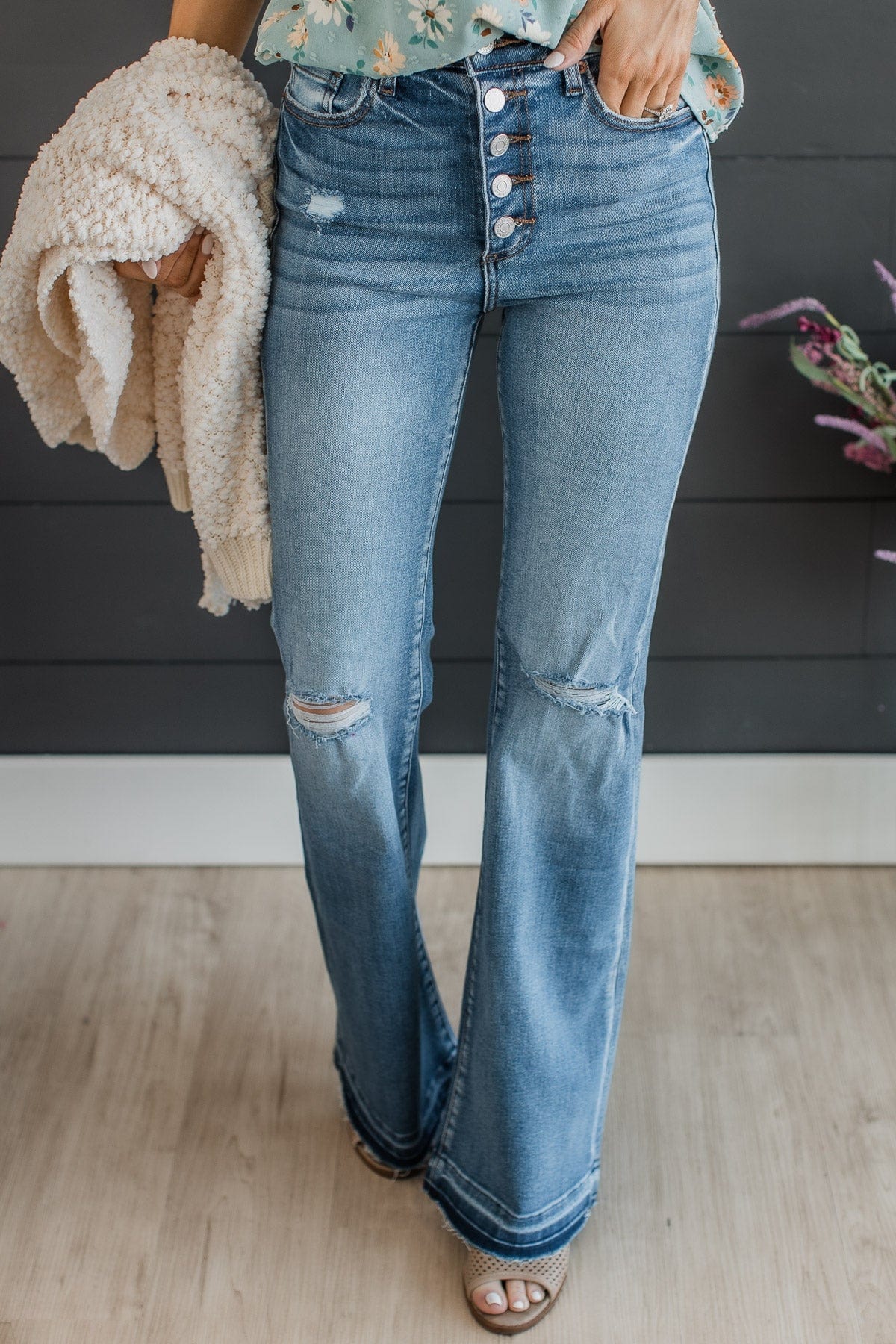 Sneak Peek High-Rise Boot Cut Jeans- Lucia Wash - Image 3
