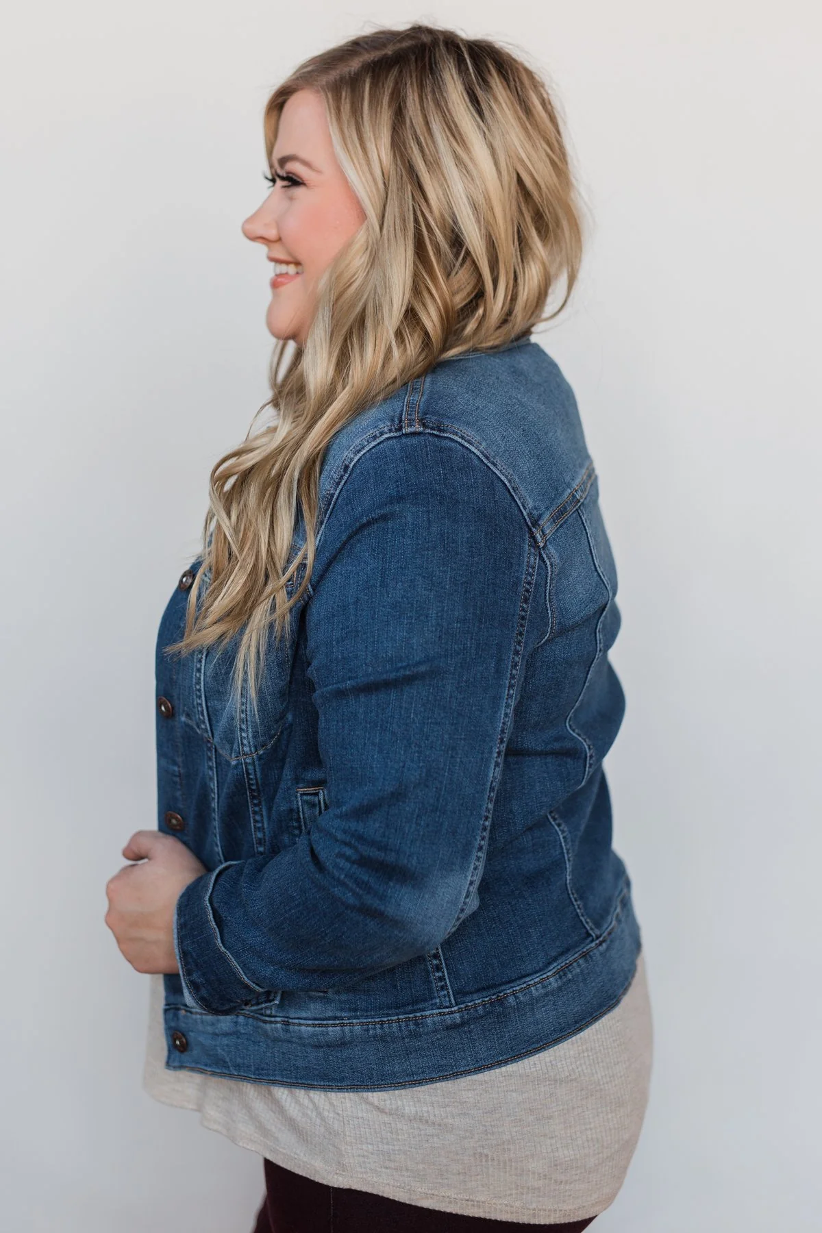 Sneak Peek Non-Distressed Jean Jacket- Medium Wash - Image 11