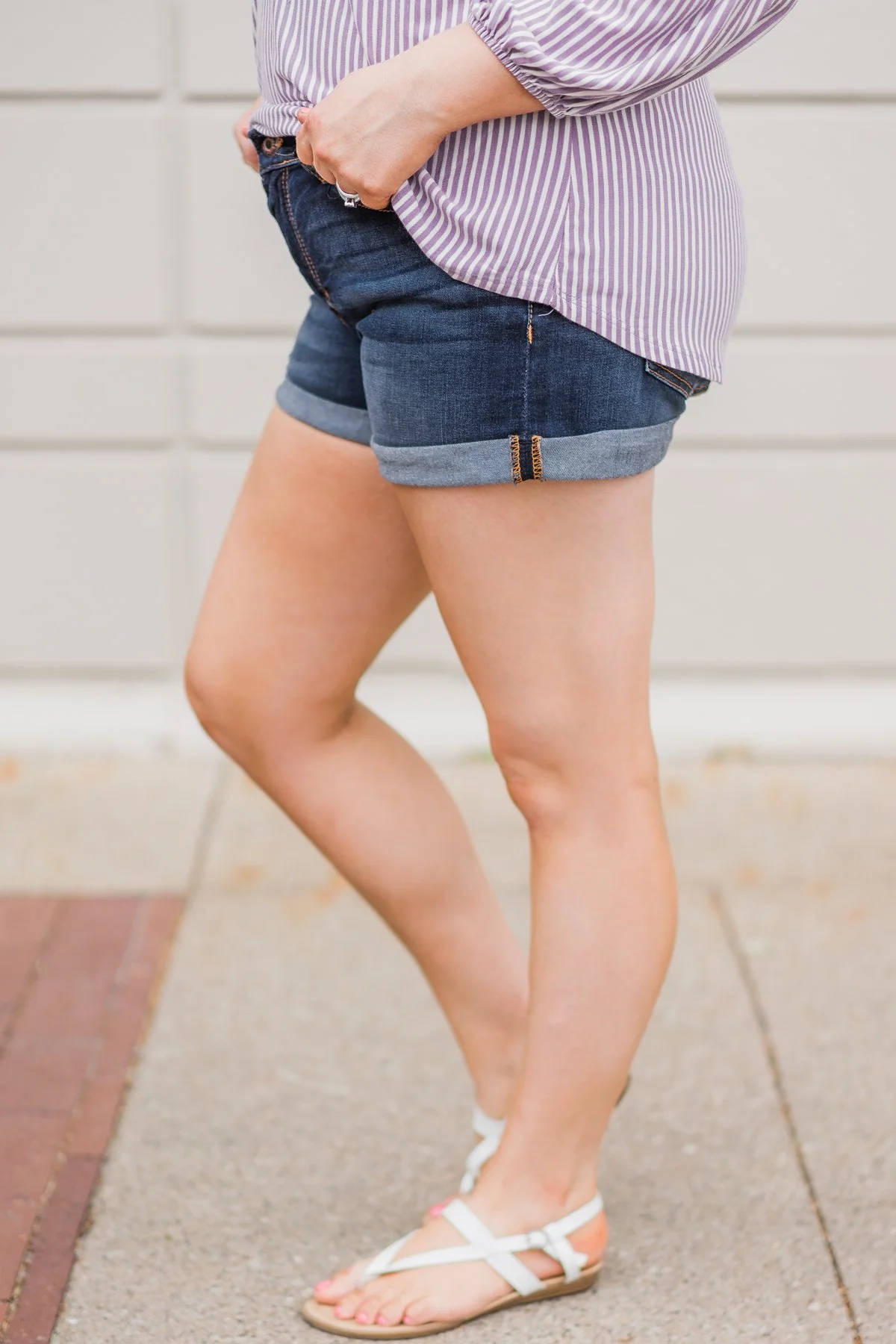 Sneak Peek Shorts- Leah Dark Wash - Image 6