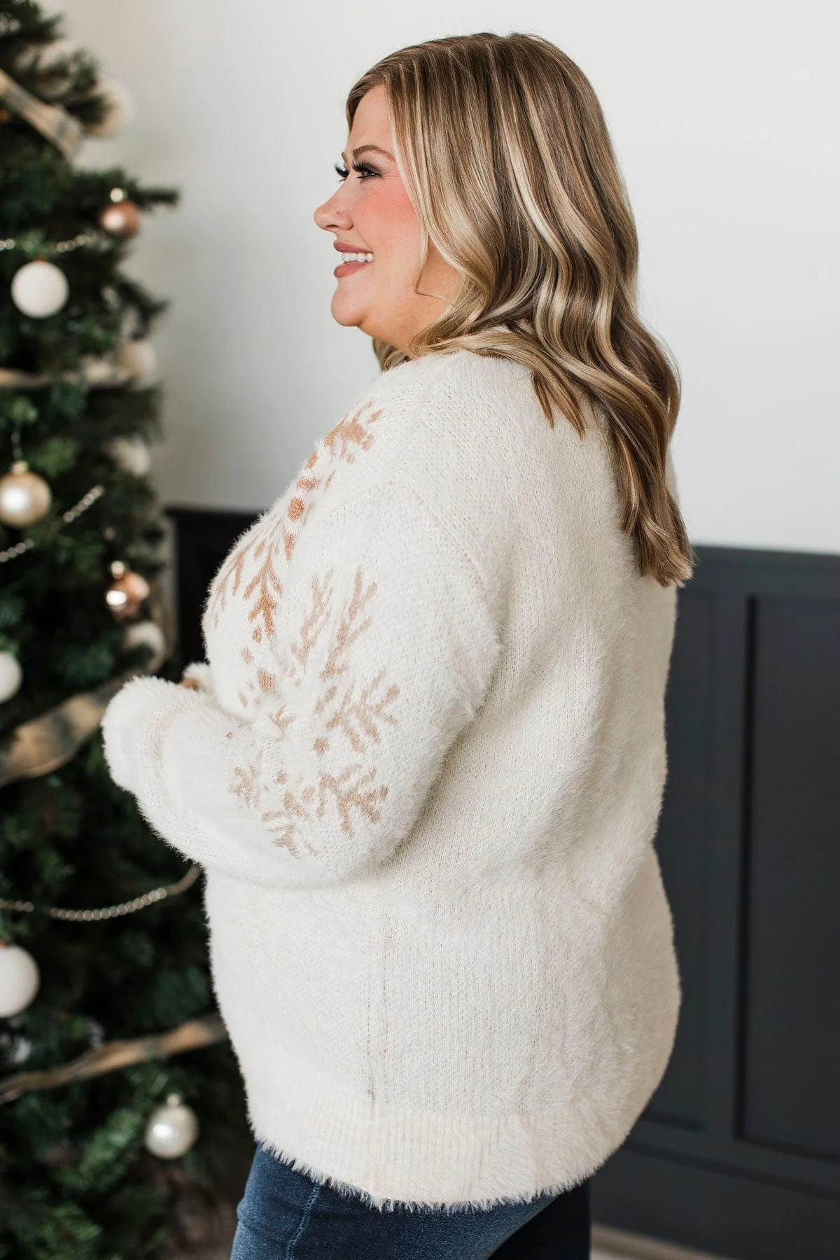 Snowed In With You Knit Sweater- Oatmeal - Image 7