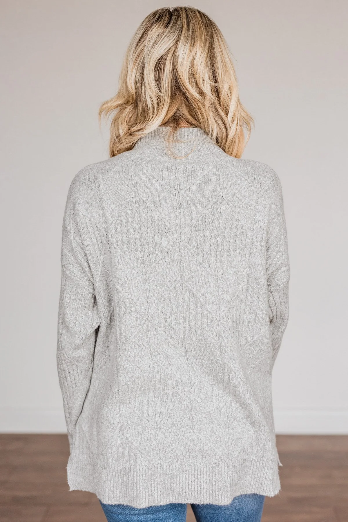 Snowflake Kisses Knit Sweater- Heather Grey - Image 13