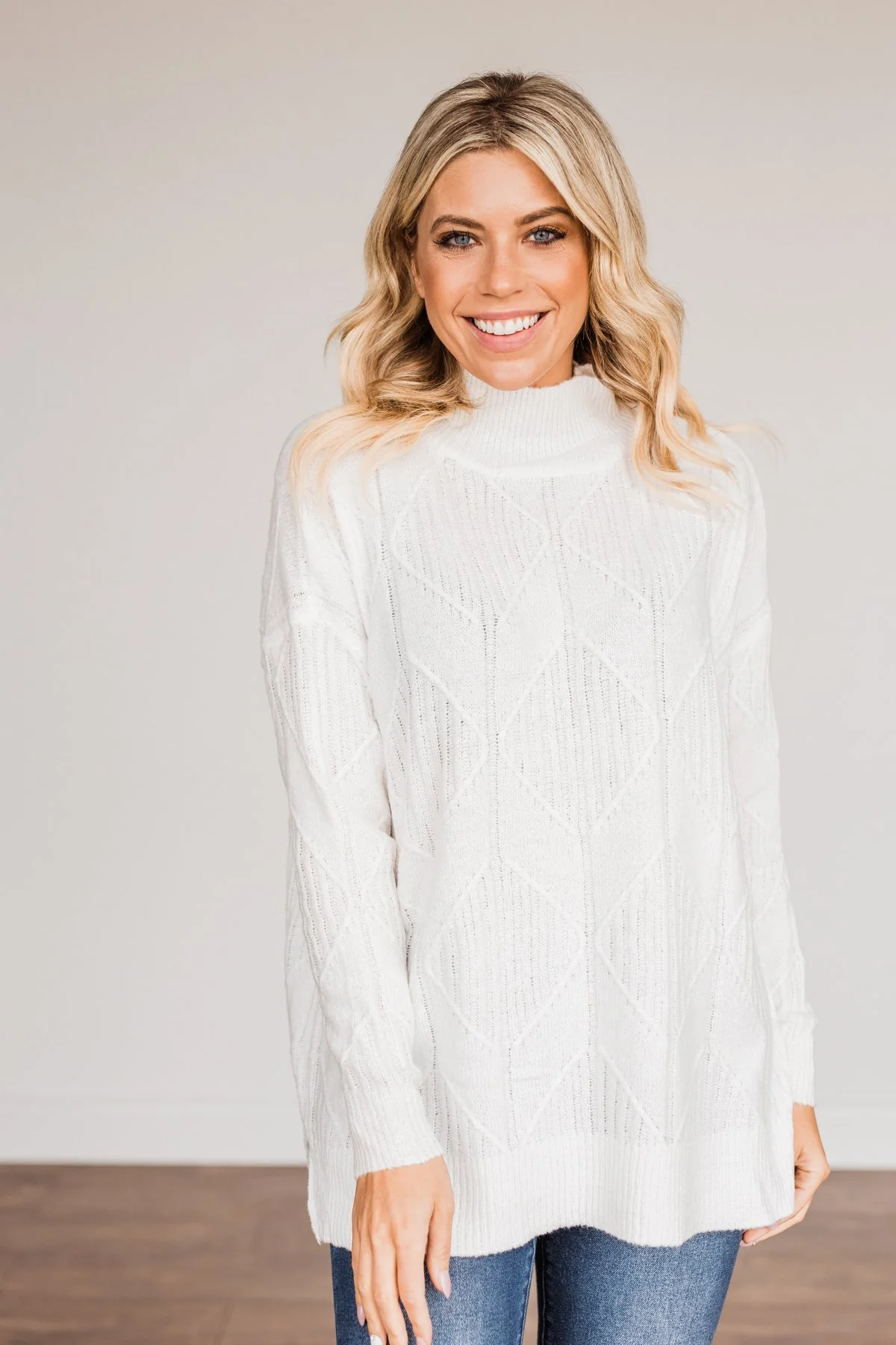 Snowflake Kisses Knit Sweater- Ivory - Image 3