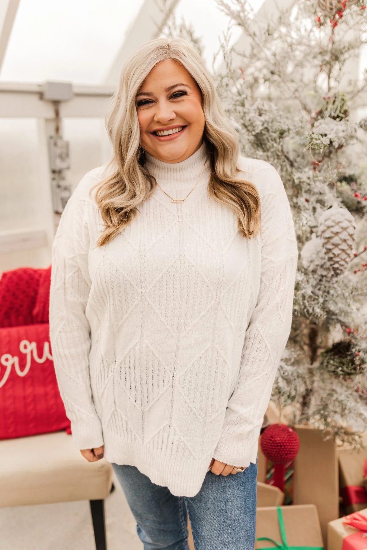 Snowflake Kisses Knit Sweater- Ivory - Image 4
