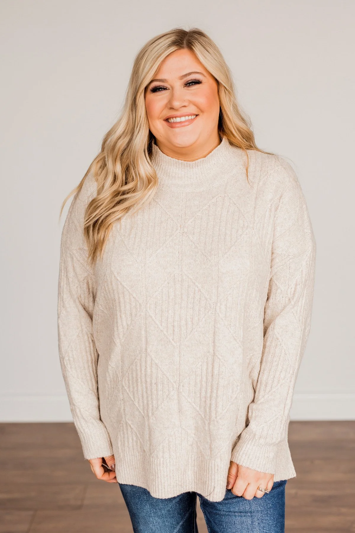 Snowflake Kisses Knit Sweater- Oatmeal - Image 10