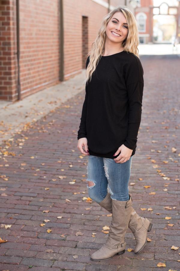 Snuggle Me Tunic Top ~ Black - Image 2