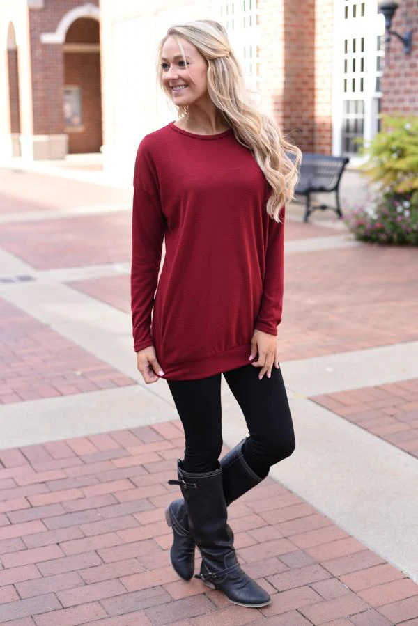 Snuggle Me Tunic Top ~ Red - Image 3