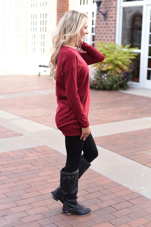 Snuggle Me Tunic Top ~ Red - Image 4