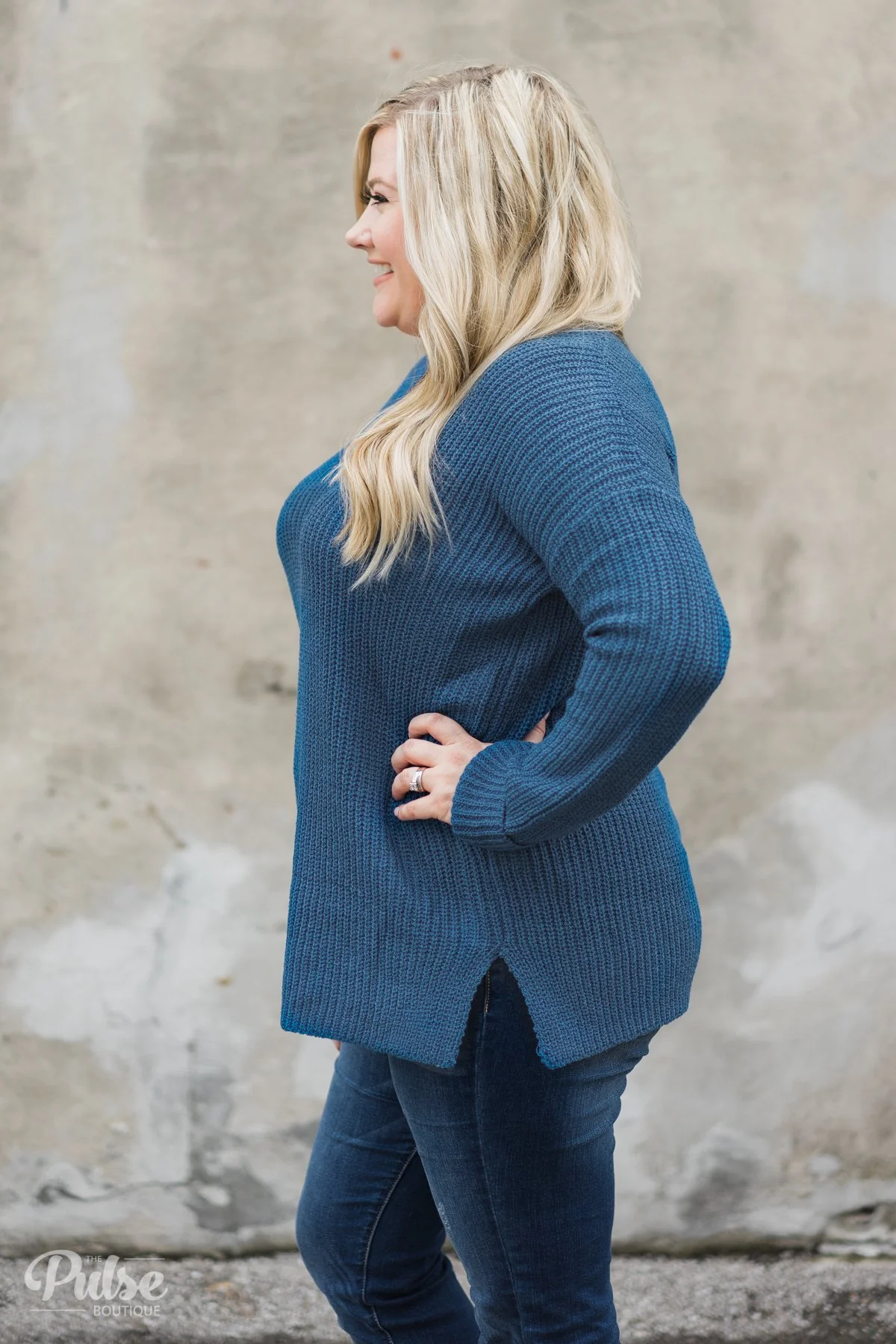 Snuggle Up Knitted Sweater- Enchanted Blue - Image 12