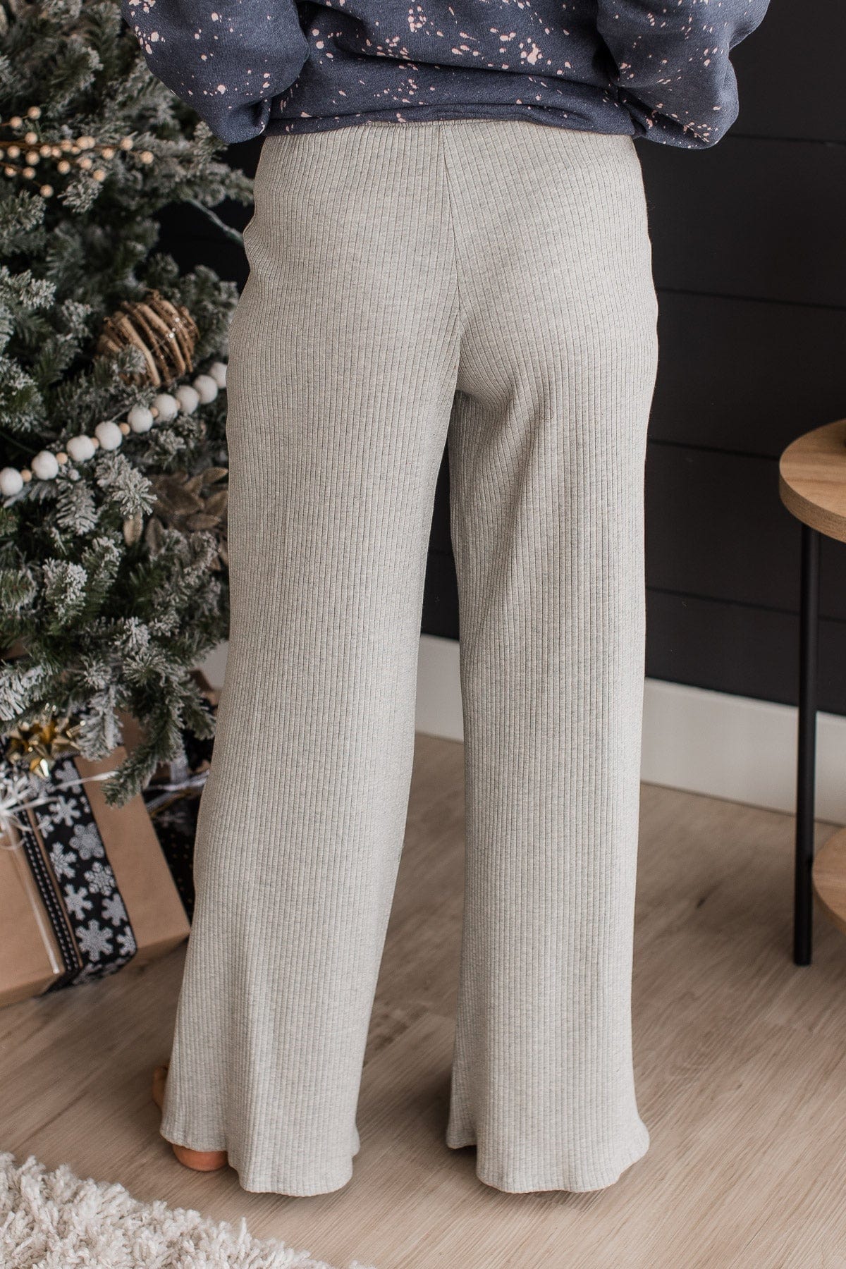 Snuggle Weather Knit Lounge Pants- Heather Grey - Image 5