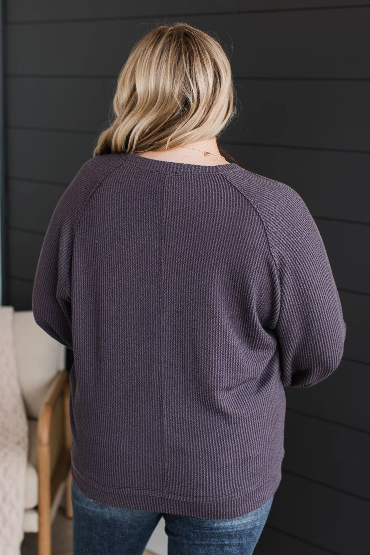 So It Seems Ribbed Knit Top- Dusty Purple - Image 7