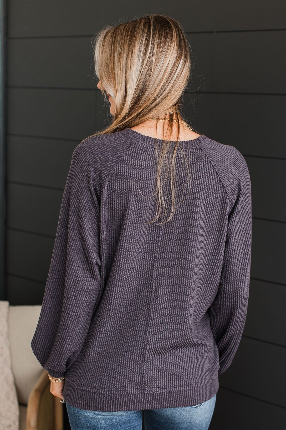 So It Seems Ribbed Knit Top- Dusty Purple - Image 8