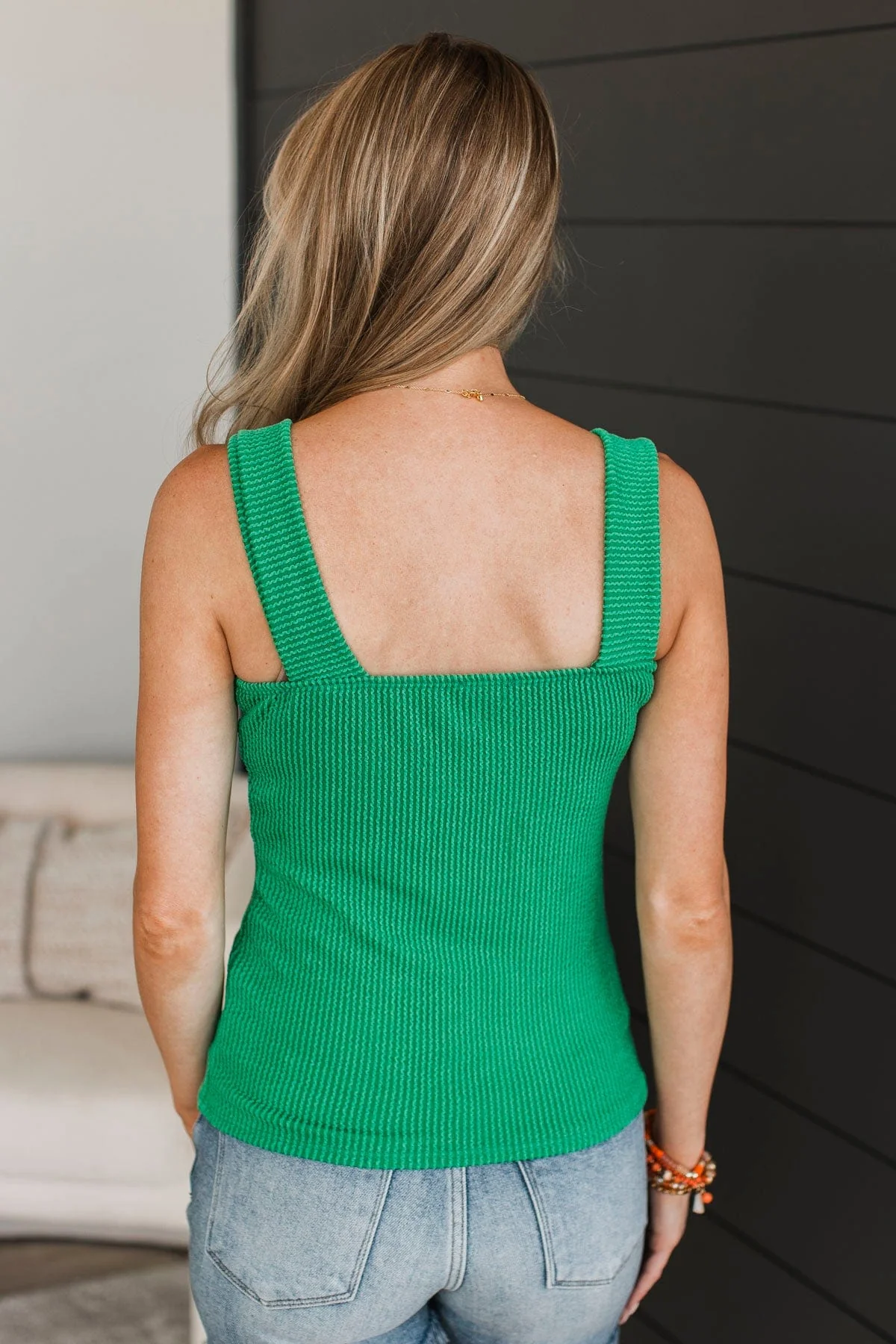 So Many Smiles Ribbed Tank Top- Kelly Green - Image 7