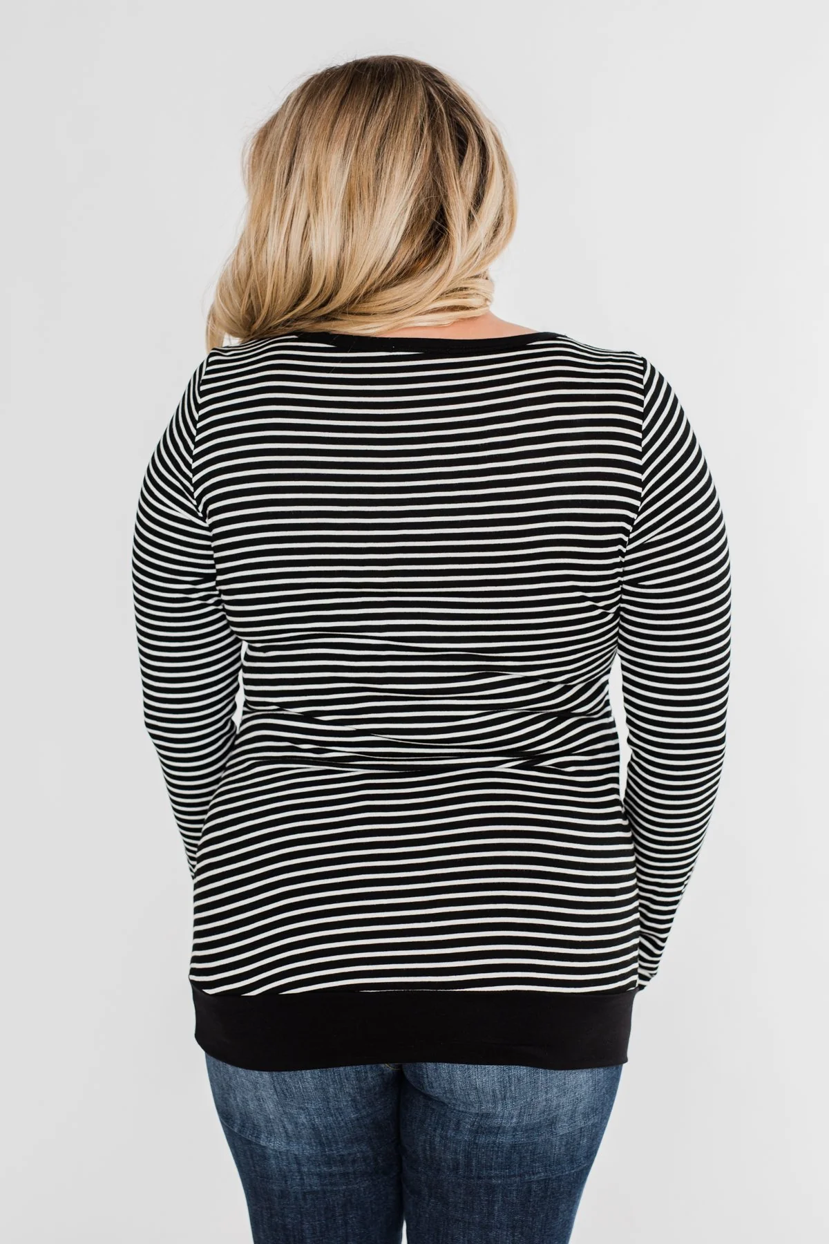 So Much In Common Striped Pocket Top- Black - Image 14