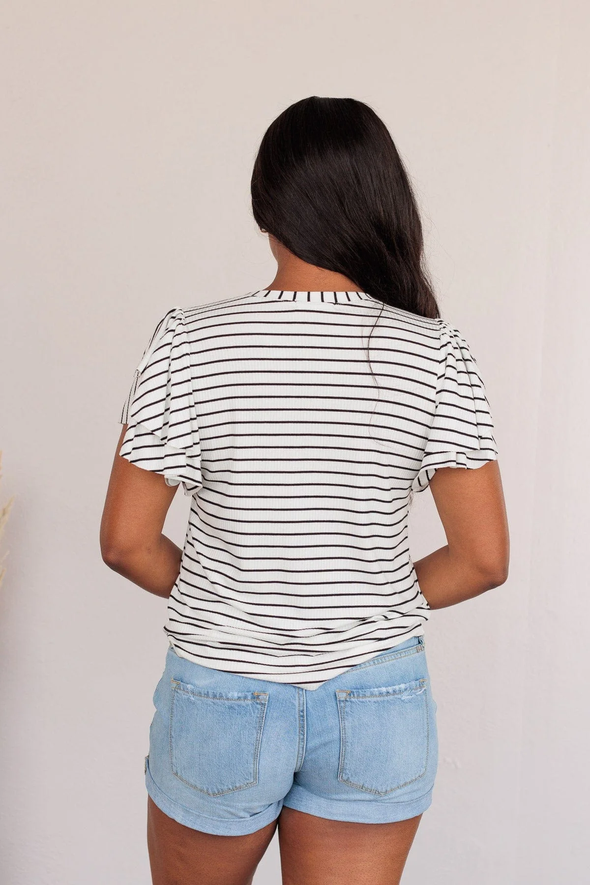 Soar Above The Rest Striped Top- White - Image 14
