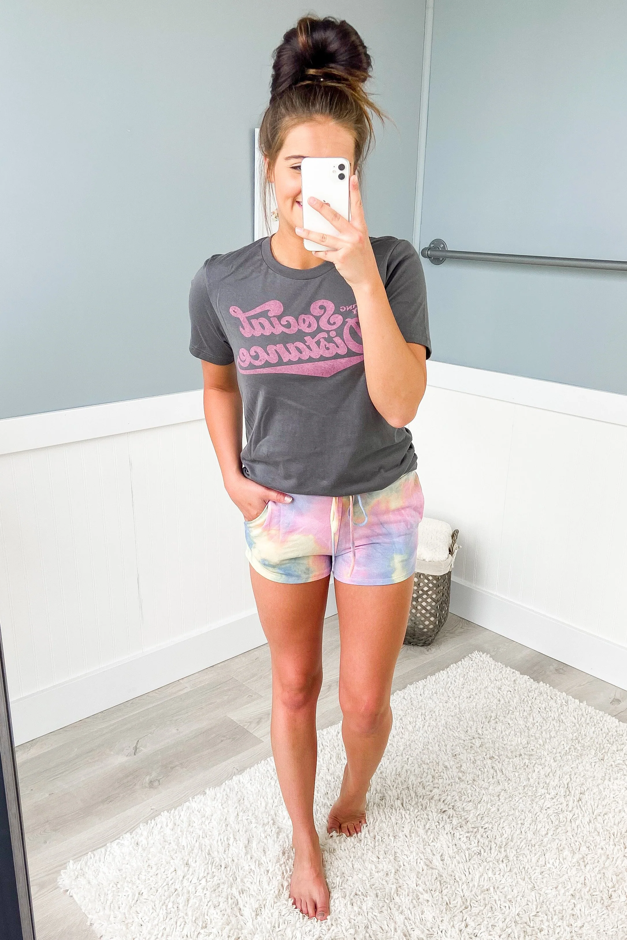 Social Distance Graphic Tee- Charcoal - Image 2