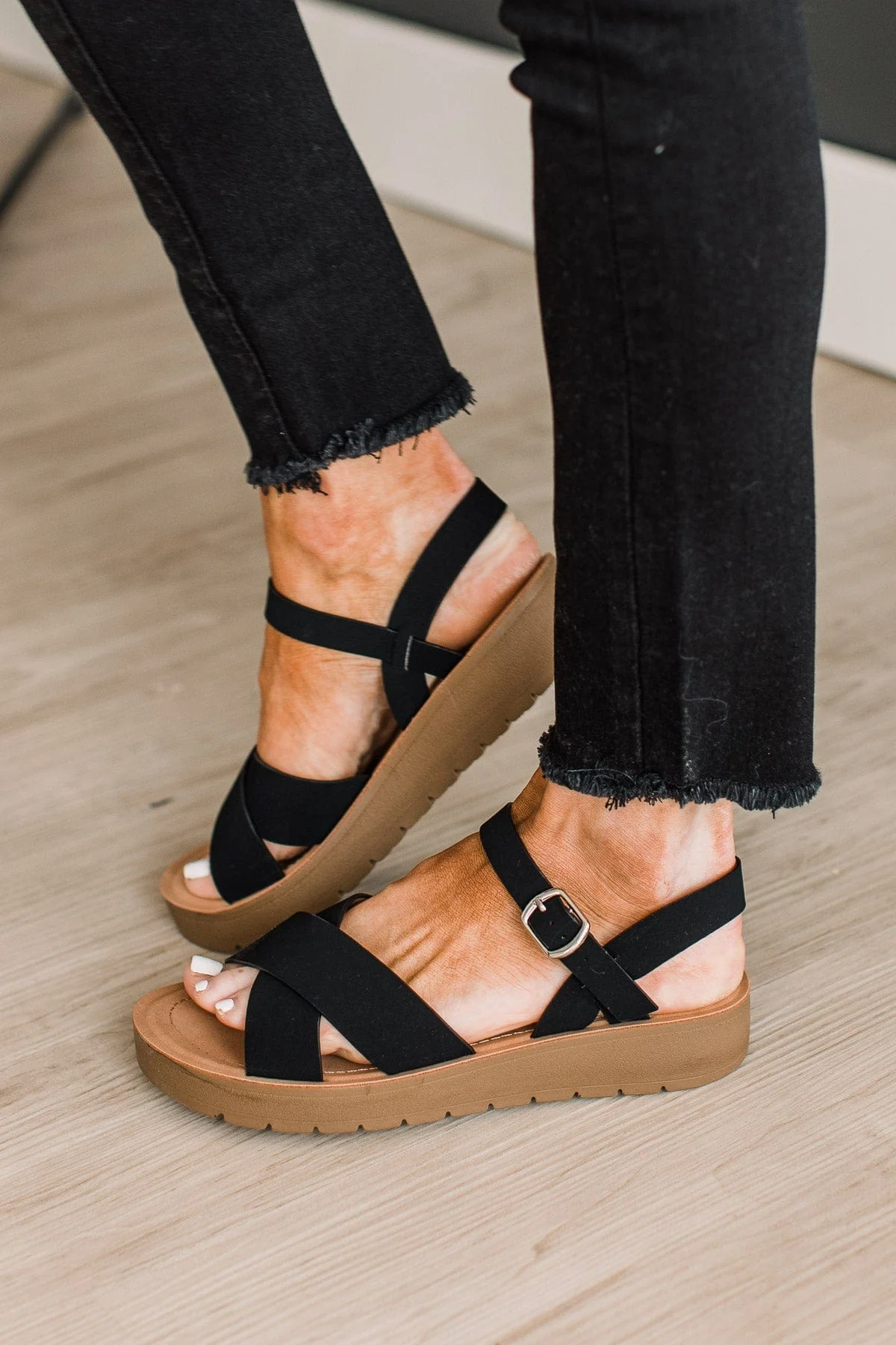 Soda Chester Sandals- Black - Image 2
