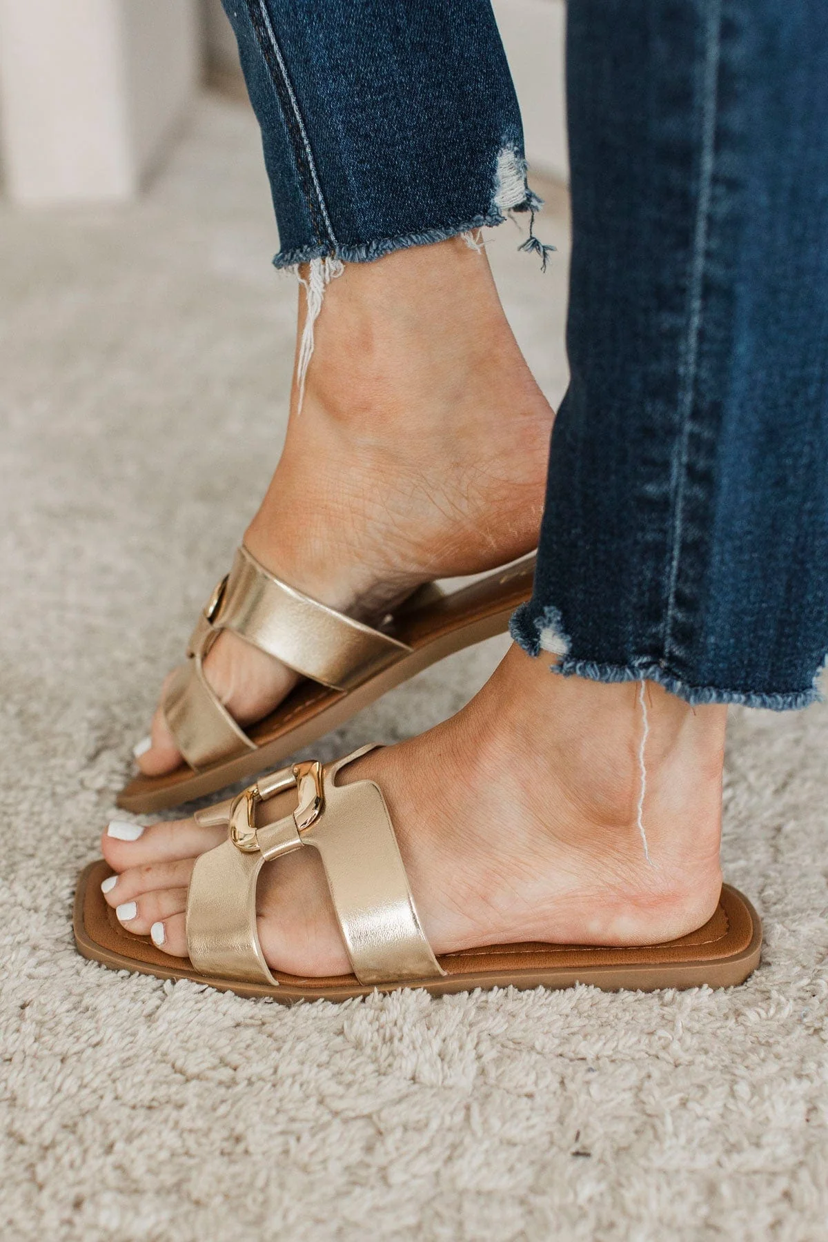 Soda Feng Sandals- Gold - Image 3