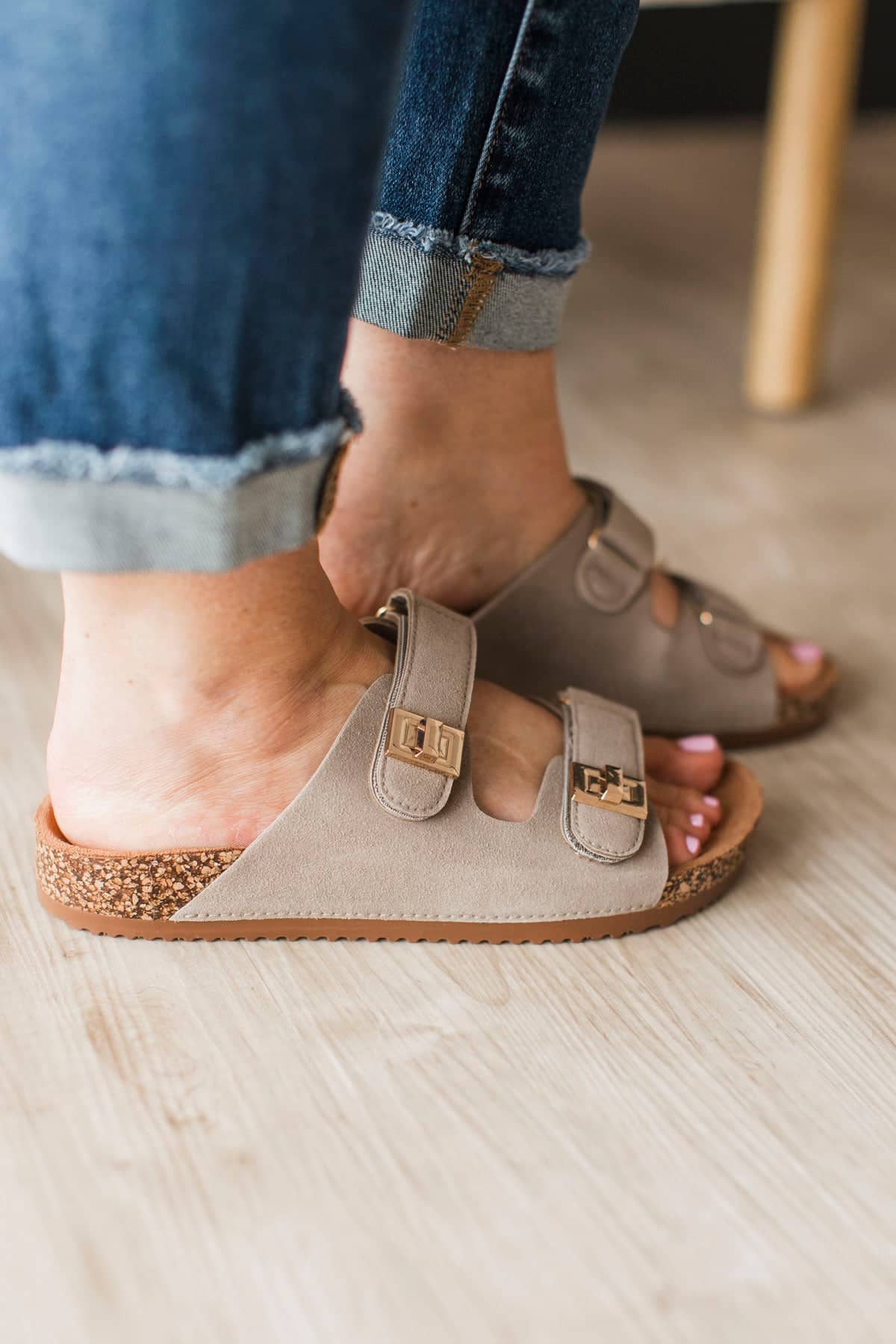 Soda Nadya Sandals- Taupe - Image 3