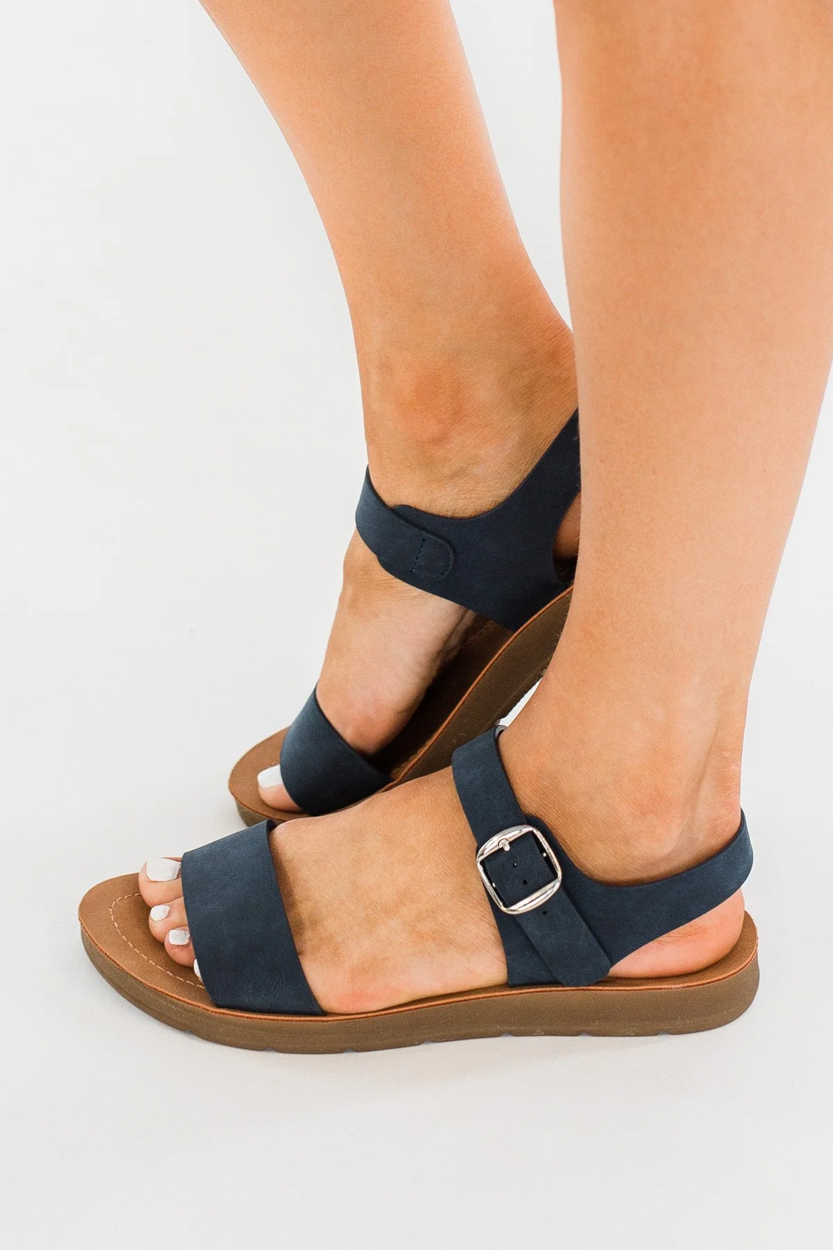 Soda Plenty Sandals- Navy - Image 7