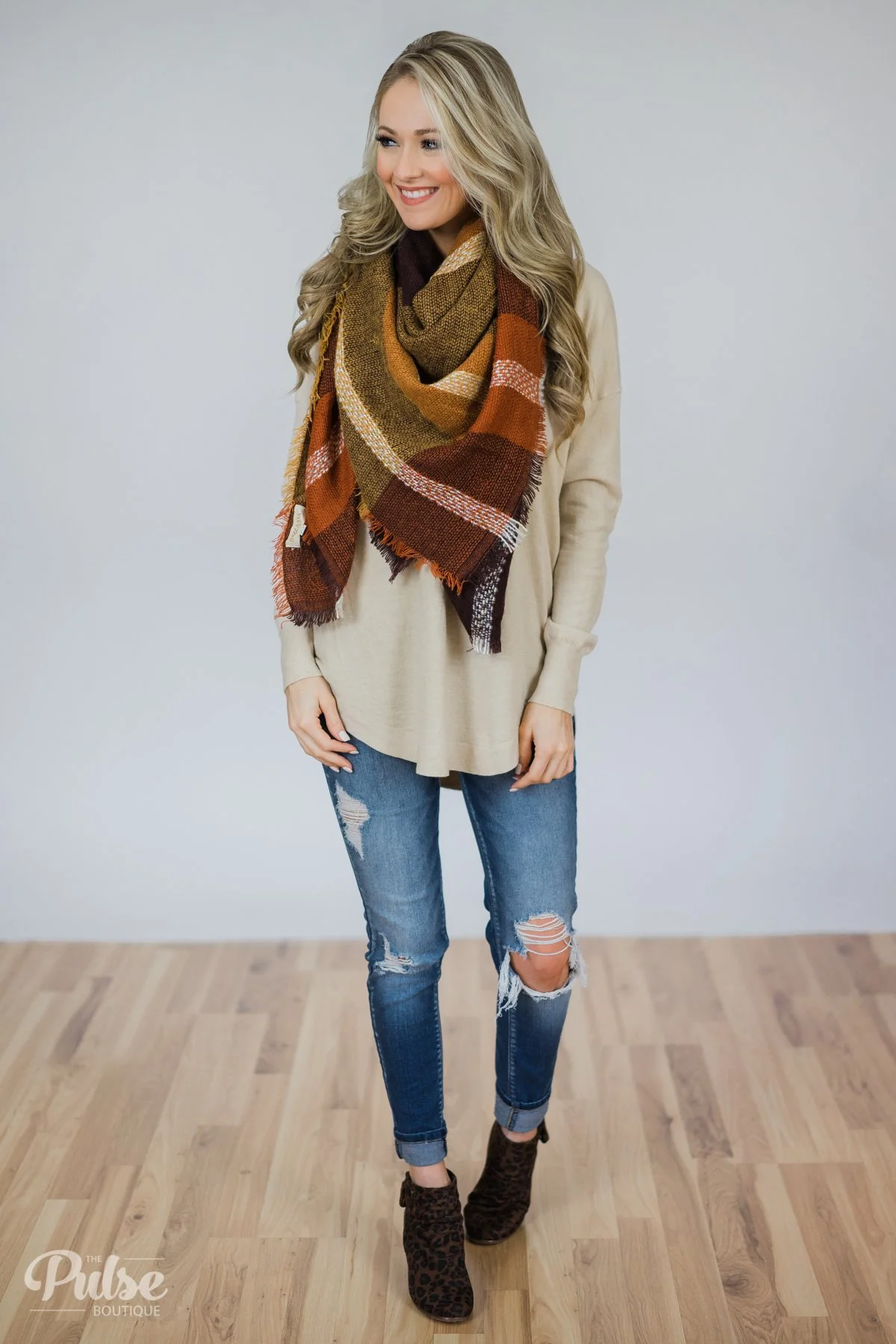 Soft Bliss Lace Down Back Sweater- Oatmeal - Image 5