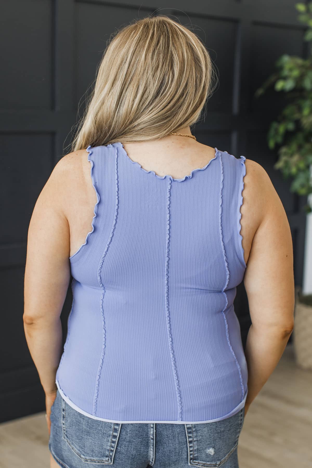 Softly Spoken Ribbed Tank Top- Lavender - Image 8
