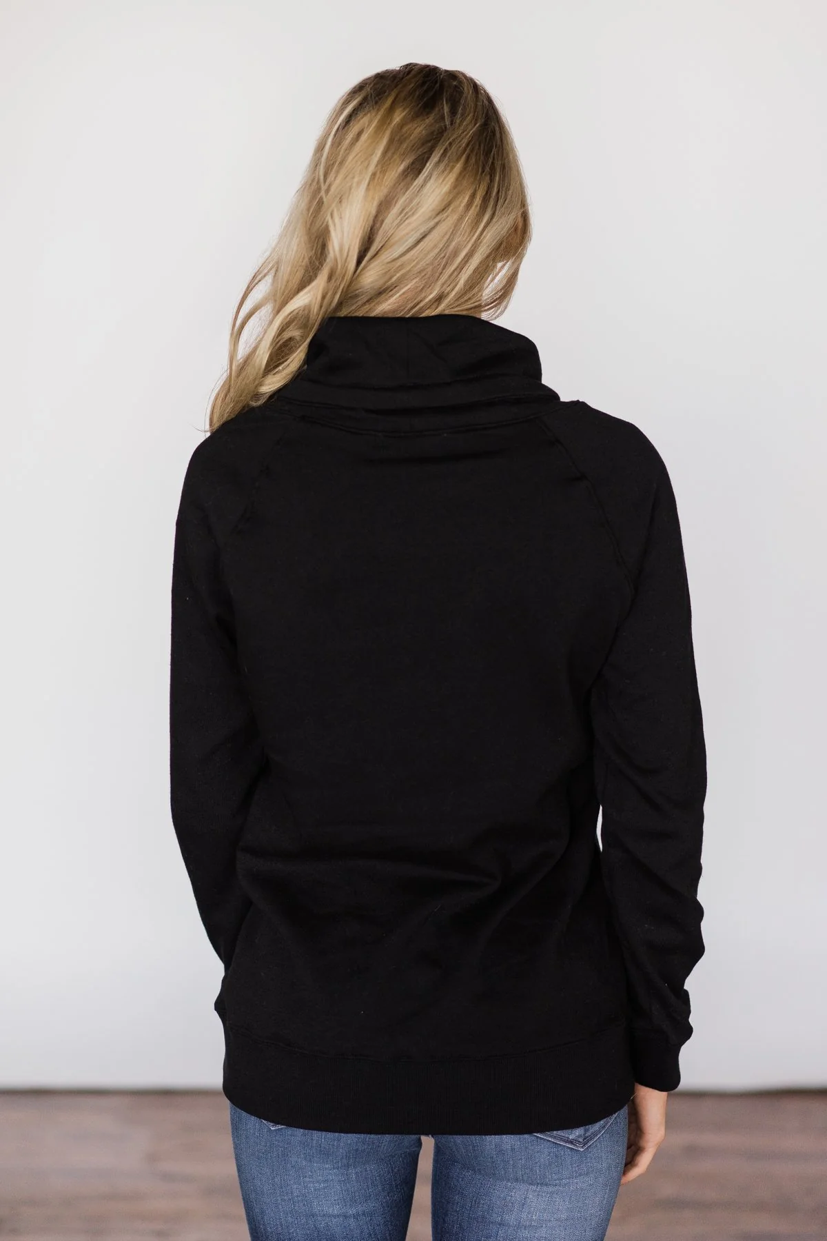 Solid Black Cowl Neck Top - Image 6