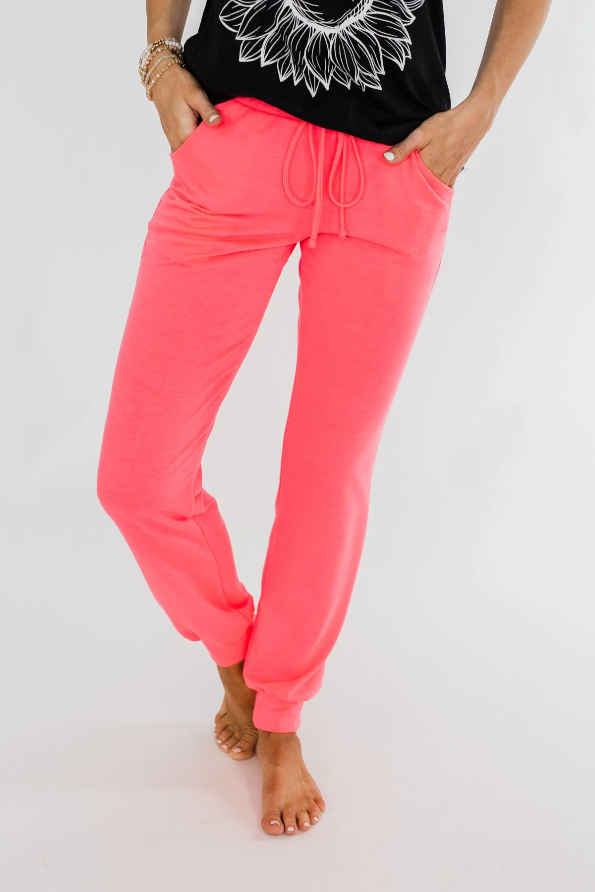 Solid Lounge Joggers- Neon Pink - Image 6