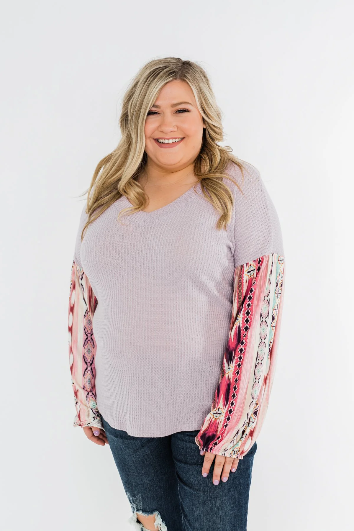 Something For You Waffle Knit Top- Lavender - Image 3