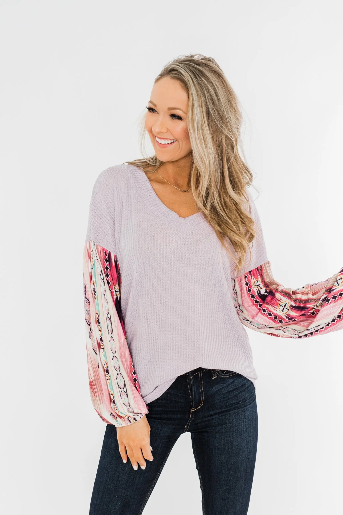Something For You Waffle Knit Top- Lavender - Image 4