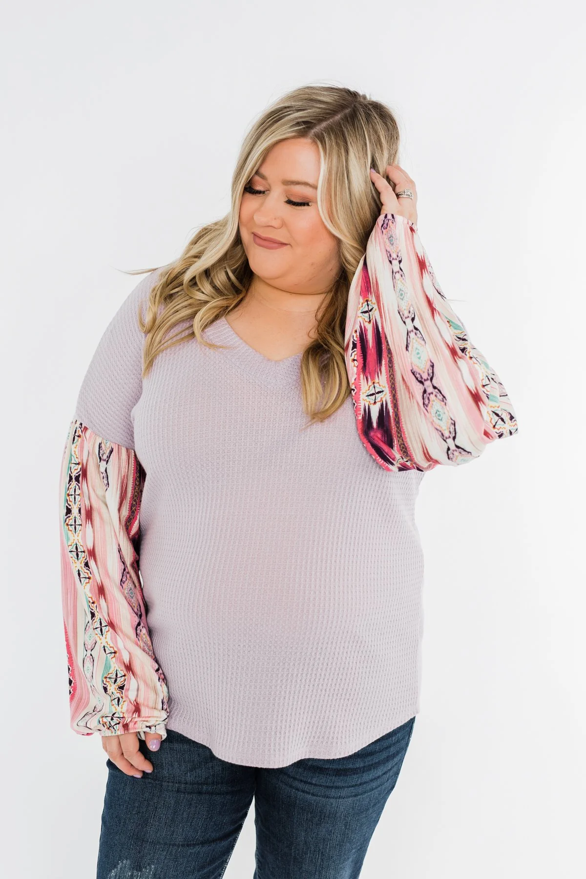 Something For You Waffle Knit Top- Lavender - Image 5