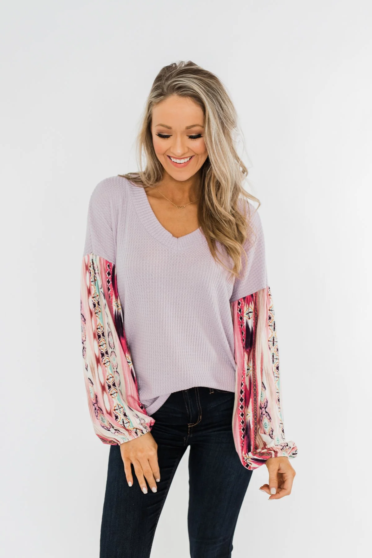 Something For You Waffle Knit Top- Lavender - Image 6