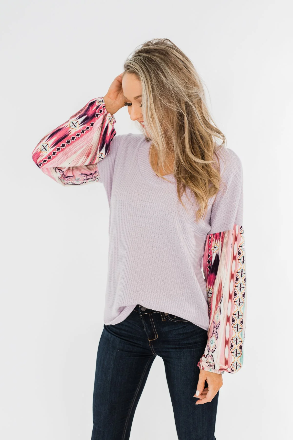 Something For You Waffle Knit Top- Lavender - Image 7