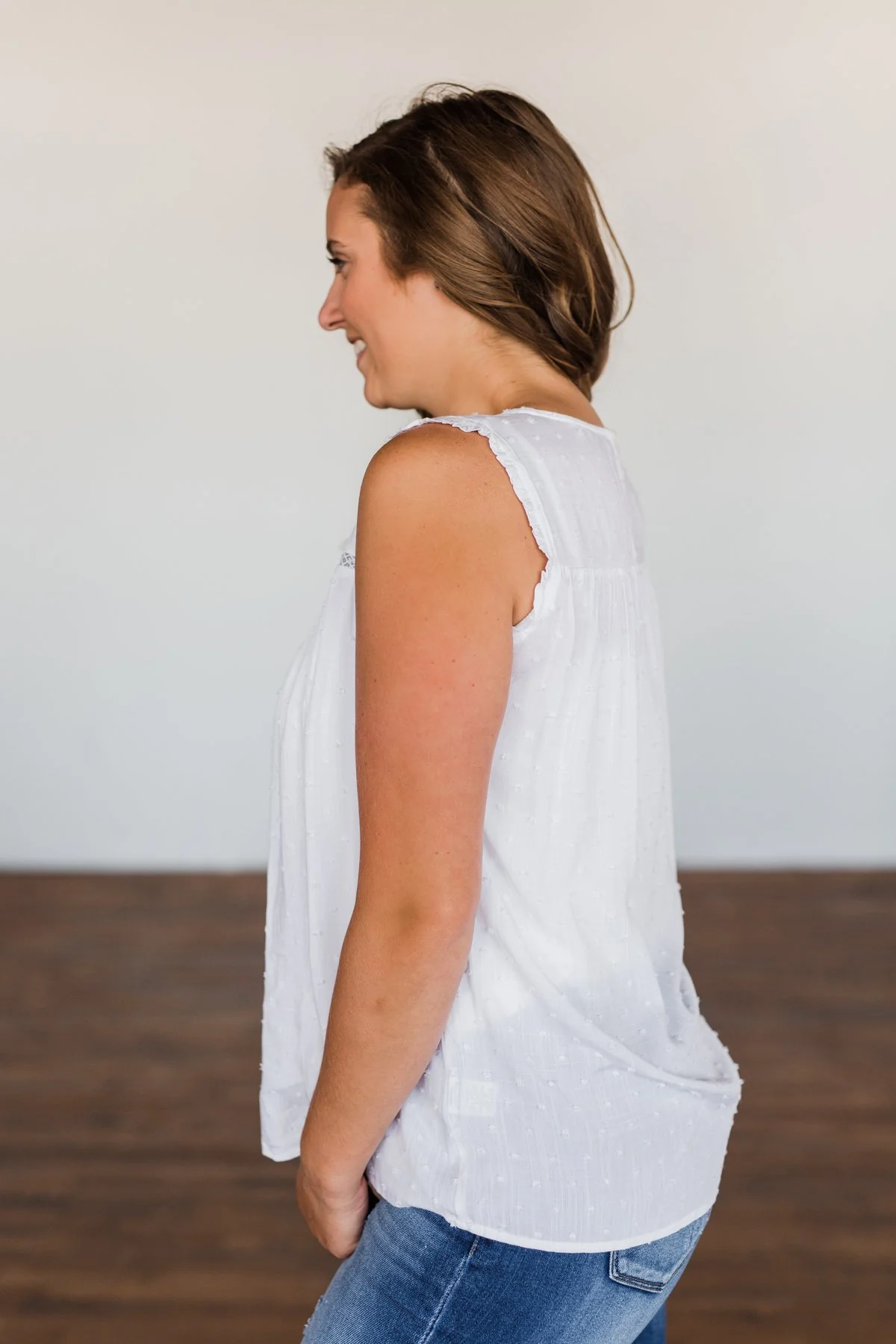 Something Like That Sleeveless Blouse- White - Image 12